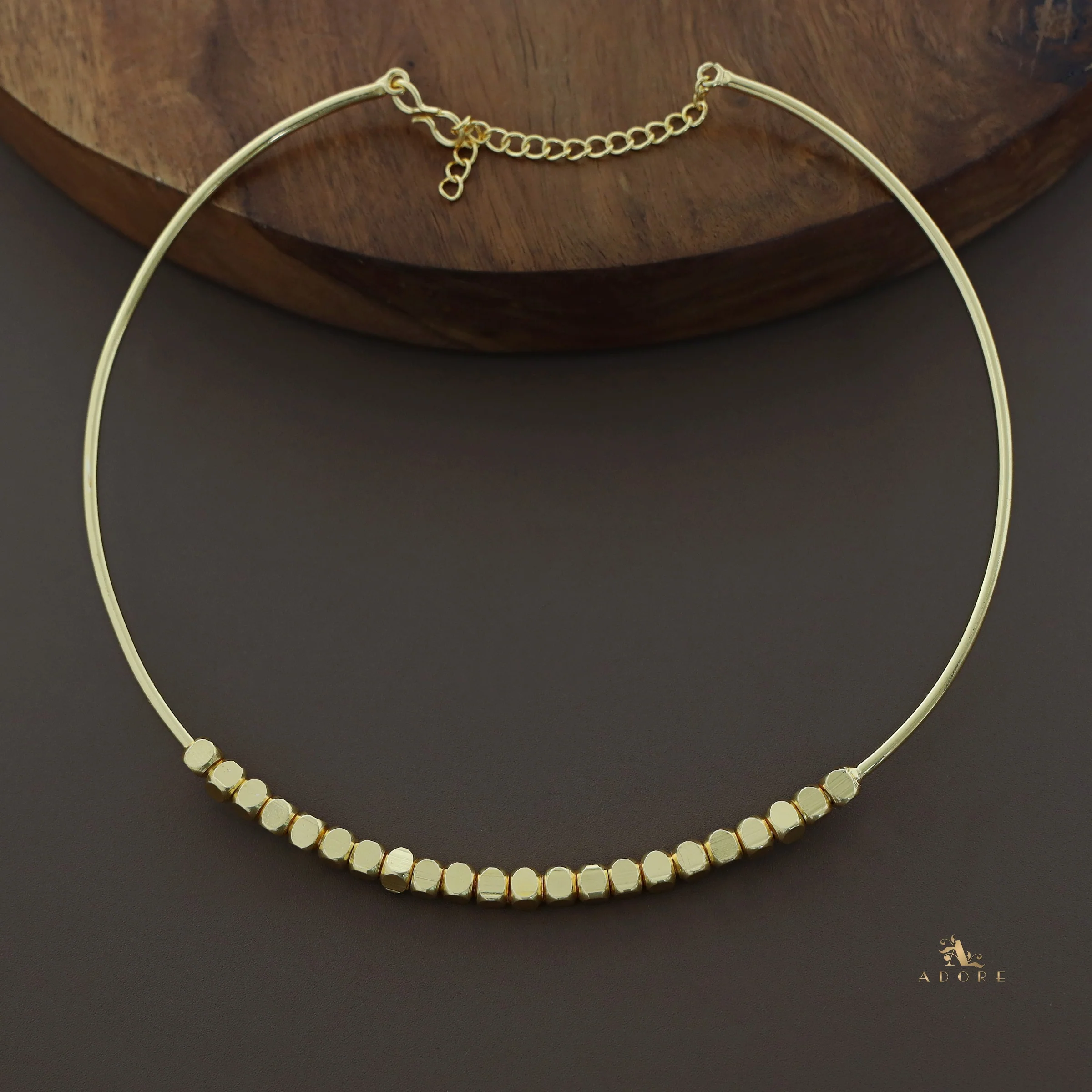 Golden Neck Cuff With Mini Cubes - Image 2