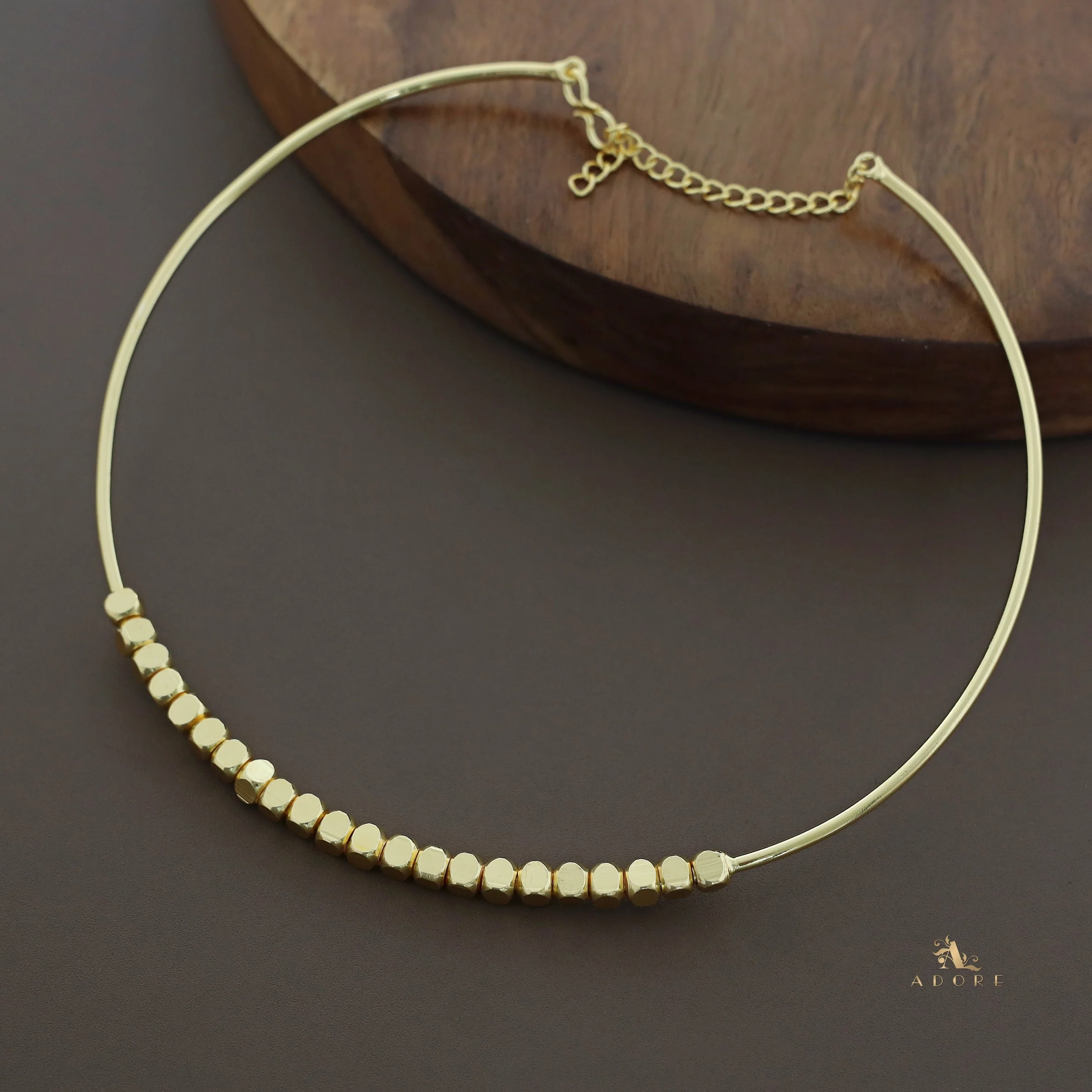 Golden Neck Cuff With Mini Cubes - Image 4