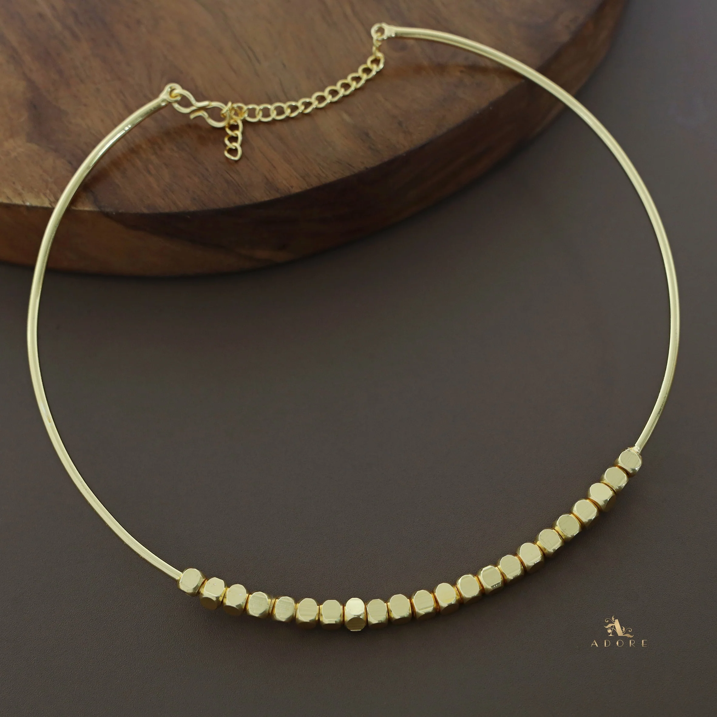 Golden Neck Cuff With Mini Cubes - Image 5