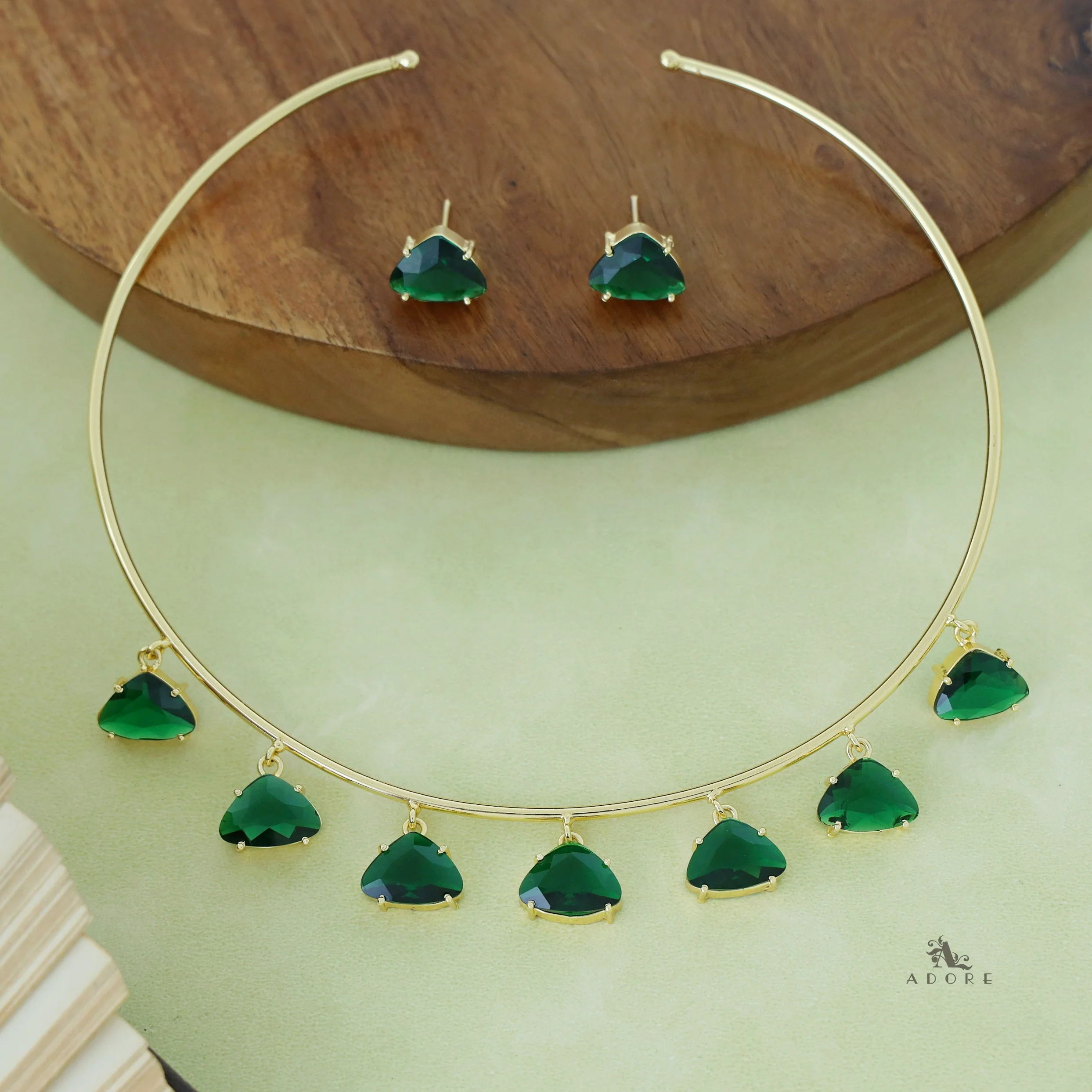 Golden Penta Glossy Claw Neck Cuff With Stud - Image 4