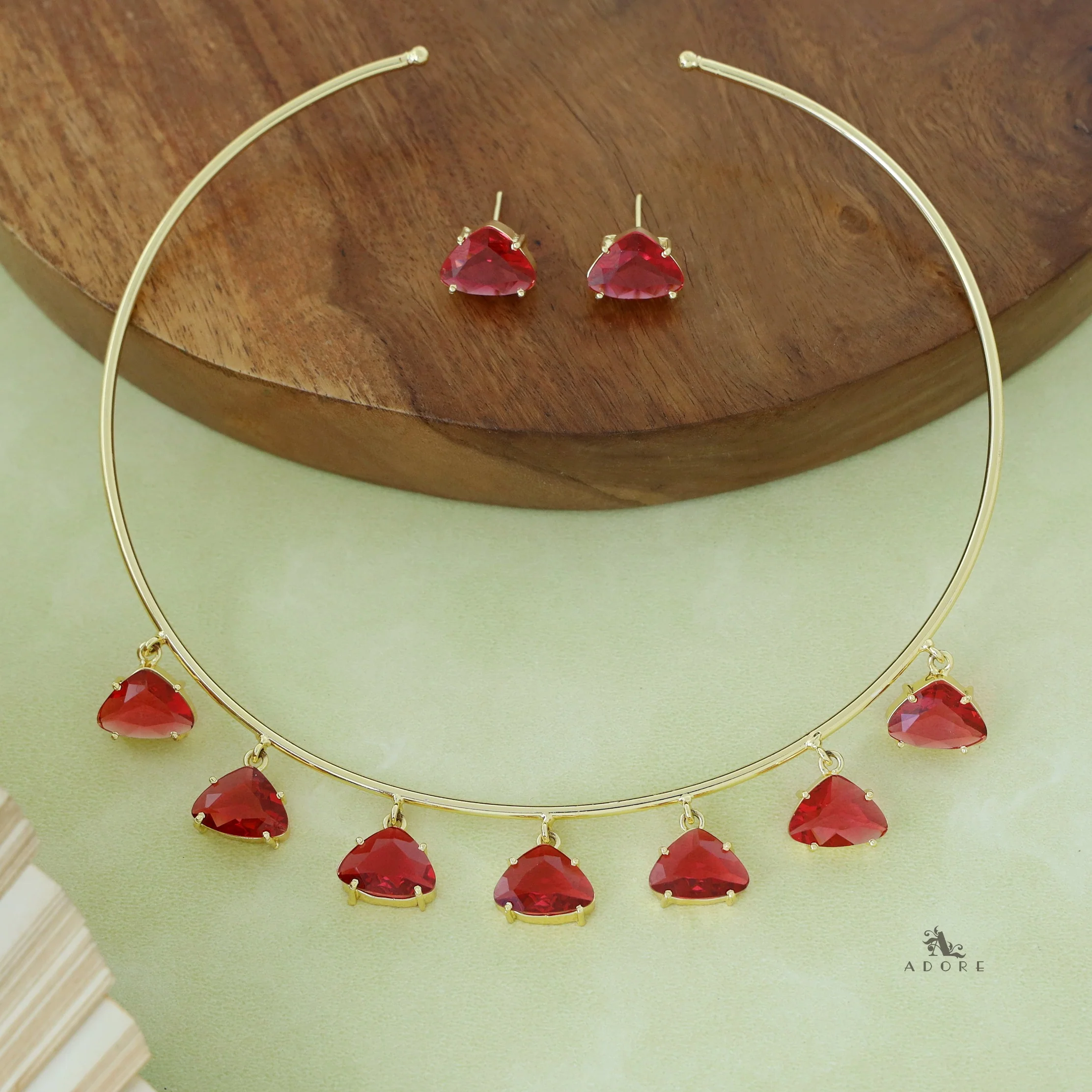 Golden Penta Glossy Claw Neck Cuff With Stud - Image 5