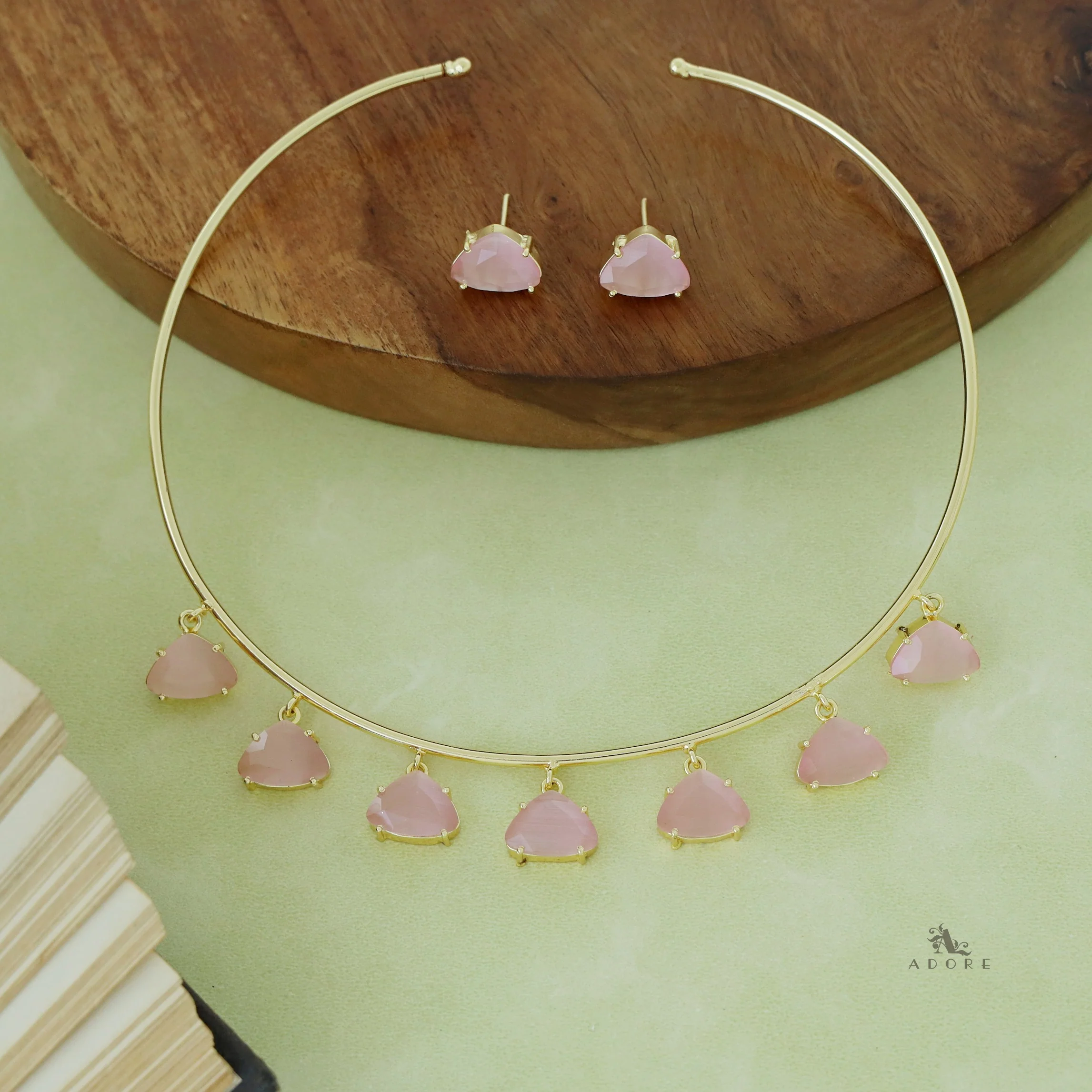 Golden Penta Glossy Claw Neck Cuff With Stud - Image 8