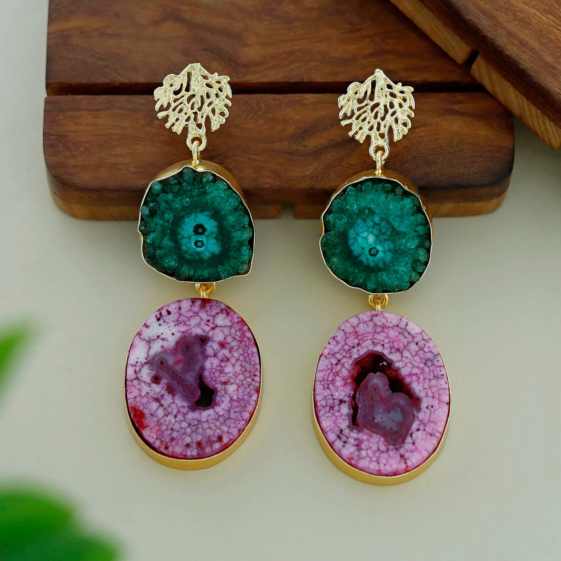 Golden Rootsa Solar Agate Earring - Image 24