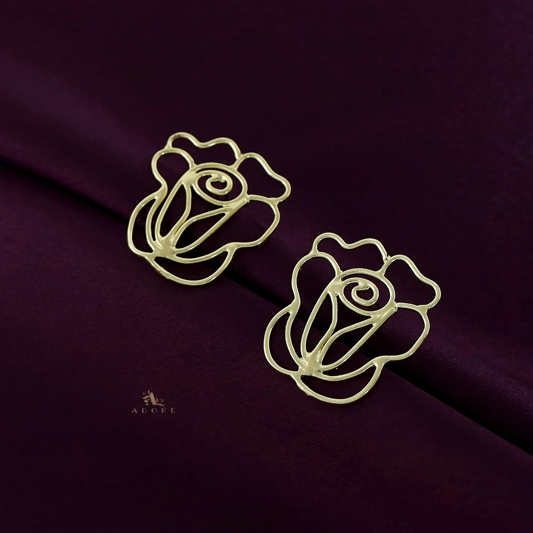 Golden Rose Bud Earring - Image 2