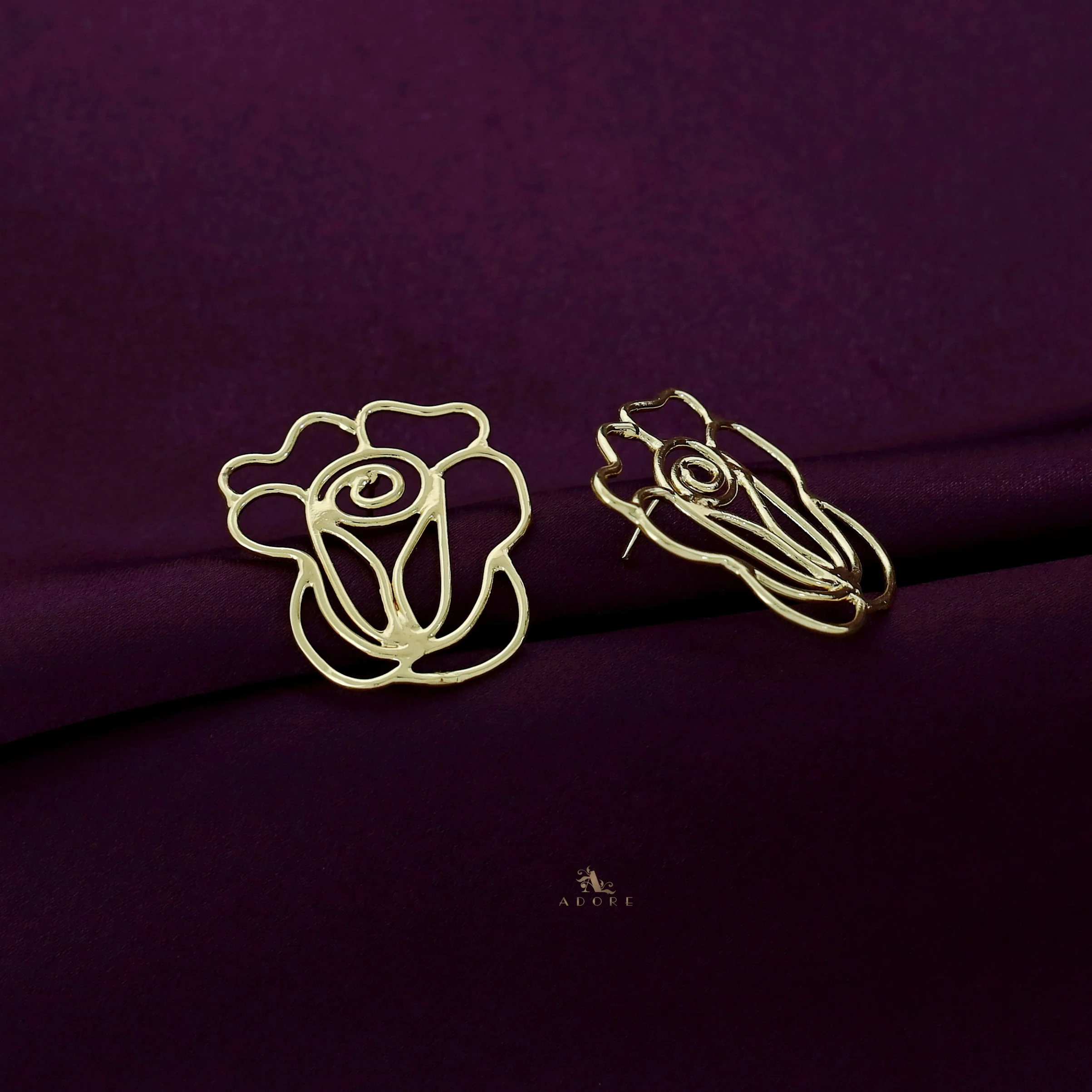 Golden Rose Bud Earring - Image 3