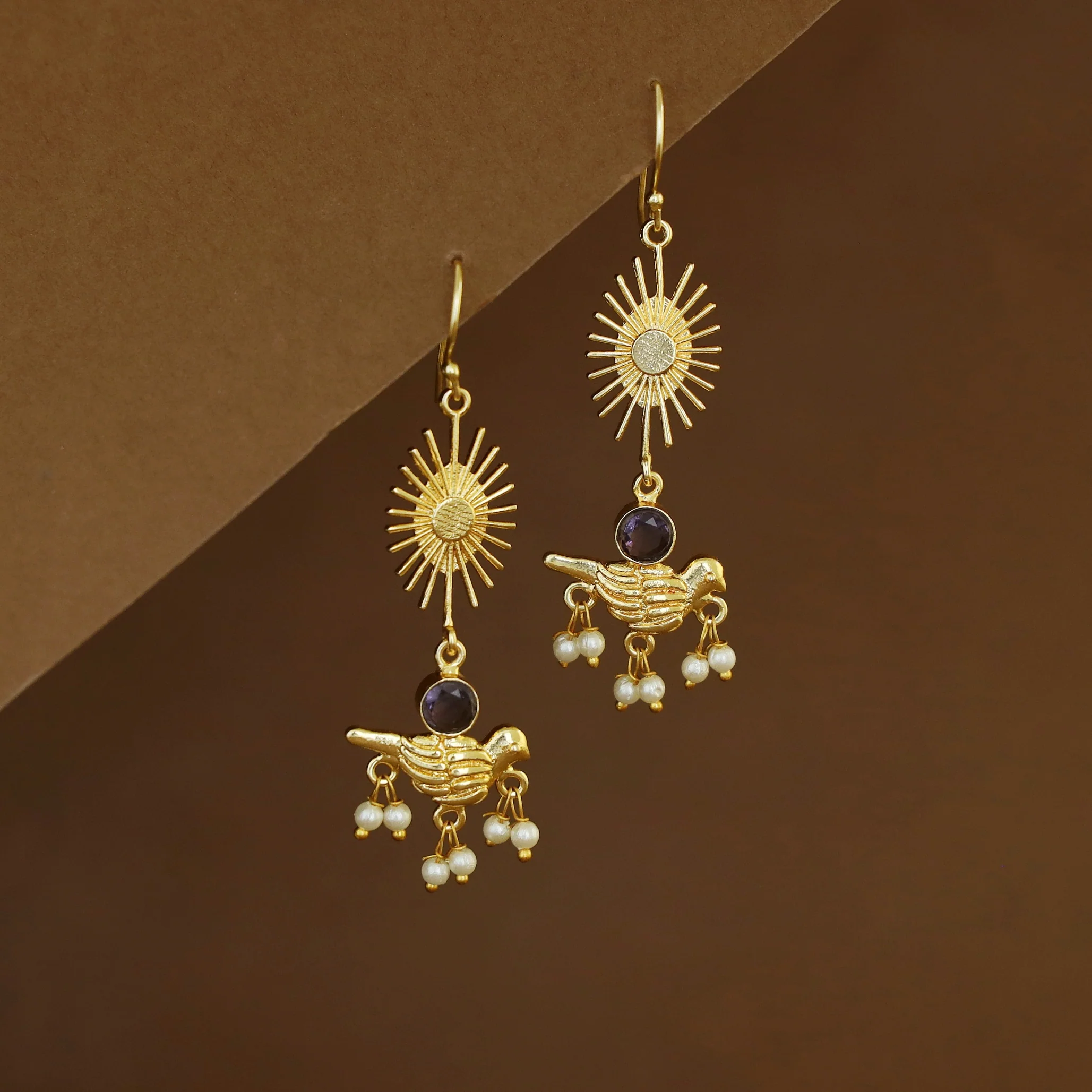 Golden Sunburst Bird Glossy Drop - Image 6