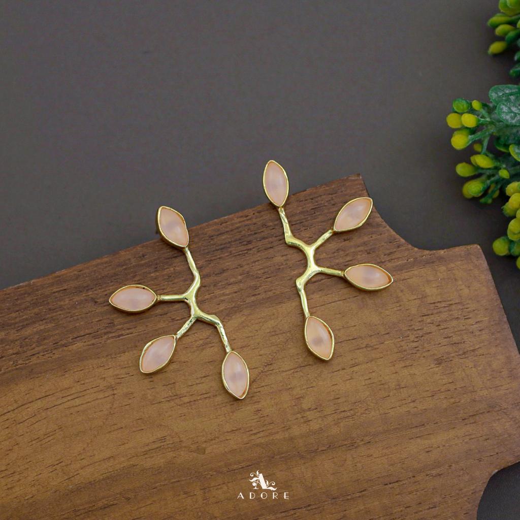Golden Tetra Glossy Half Flower Earring - Image 4