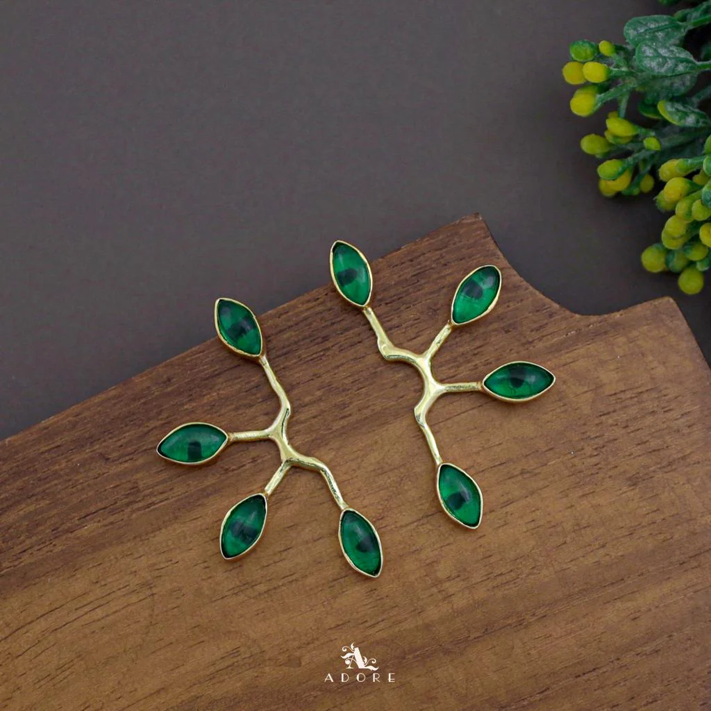 Golden Tetra Glossy Half Flower Earring - Image 6