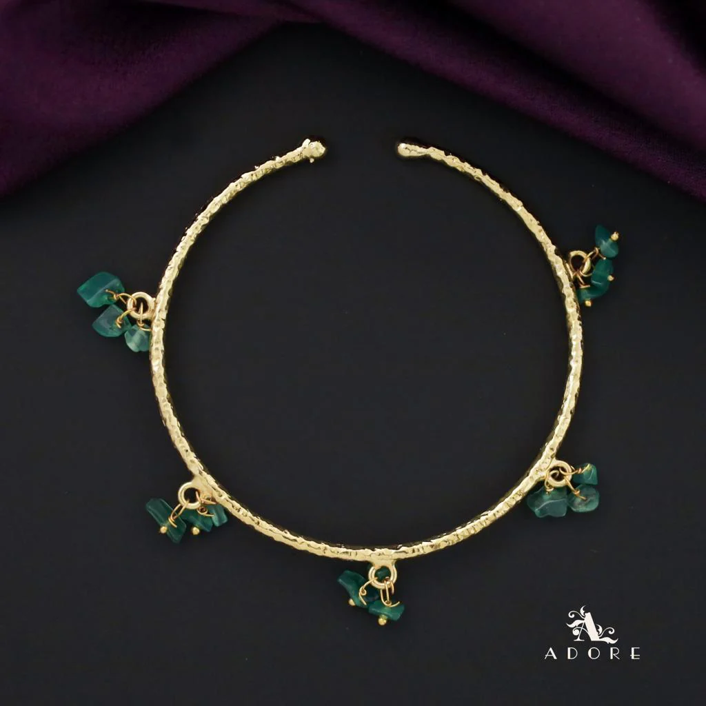 Golden Textured Cluster Stone Bangle - Image 15