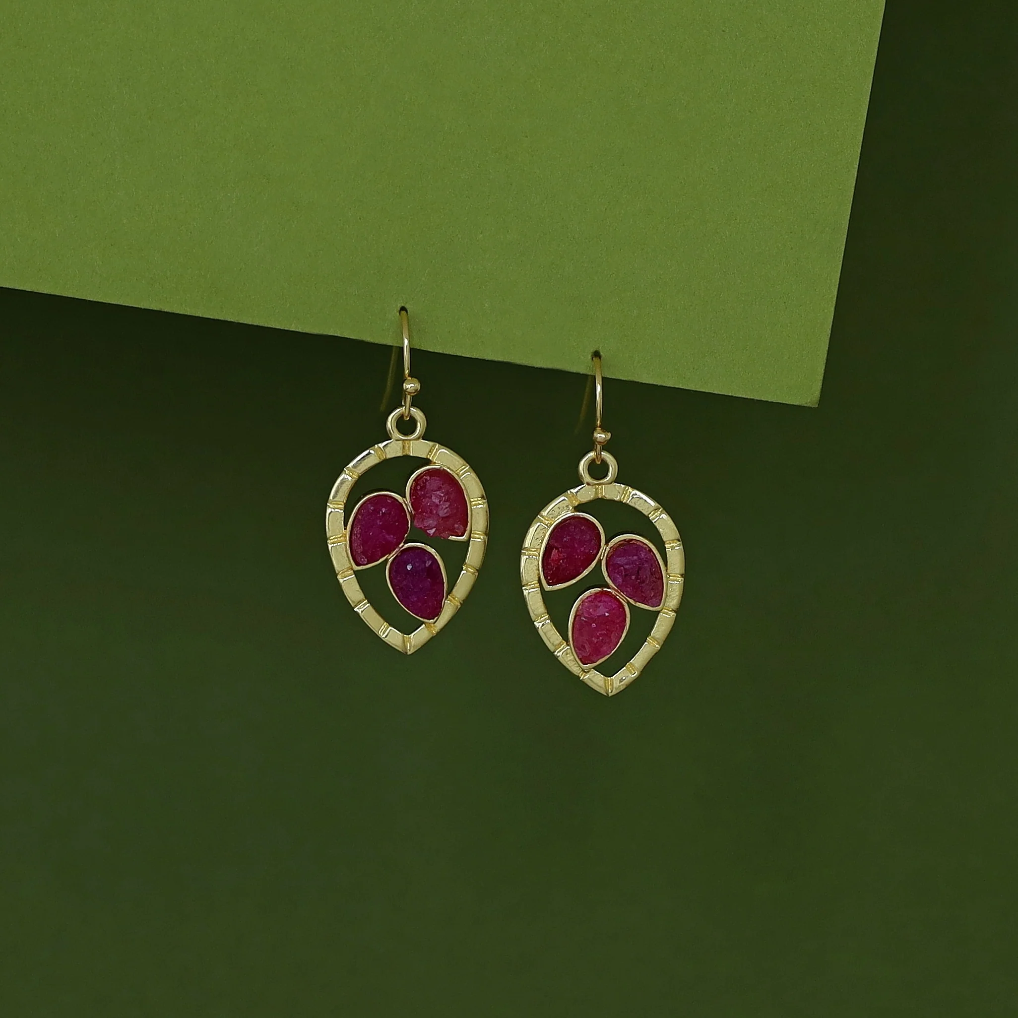 Naadiya Golden Textured Druzy Stone Drop - Image 5