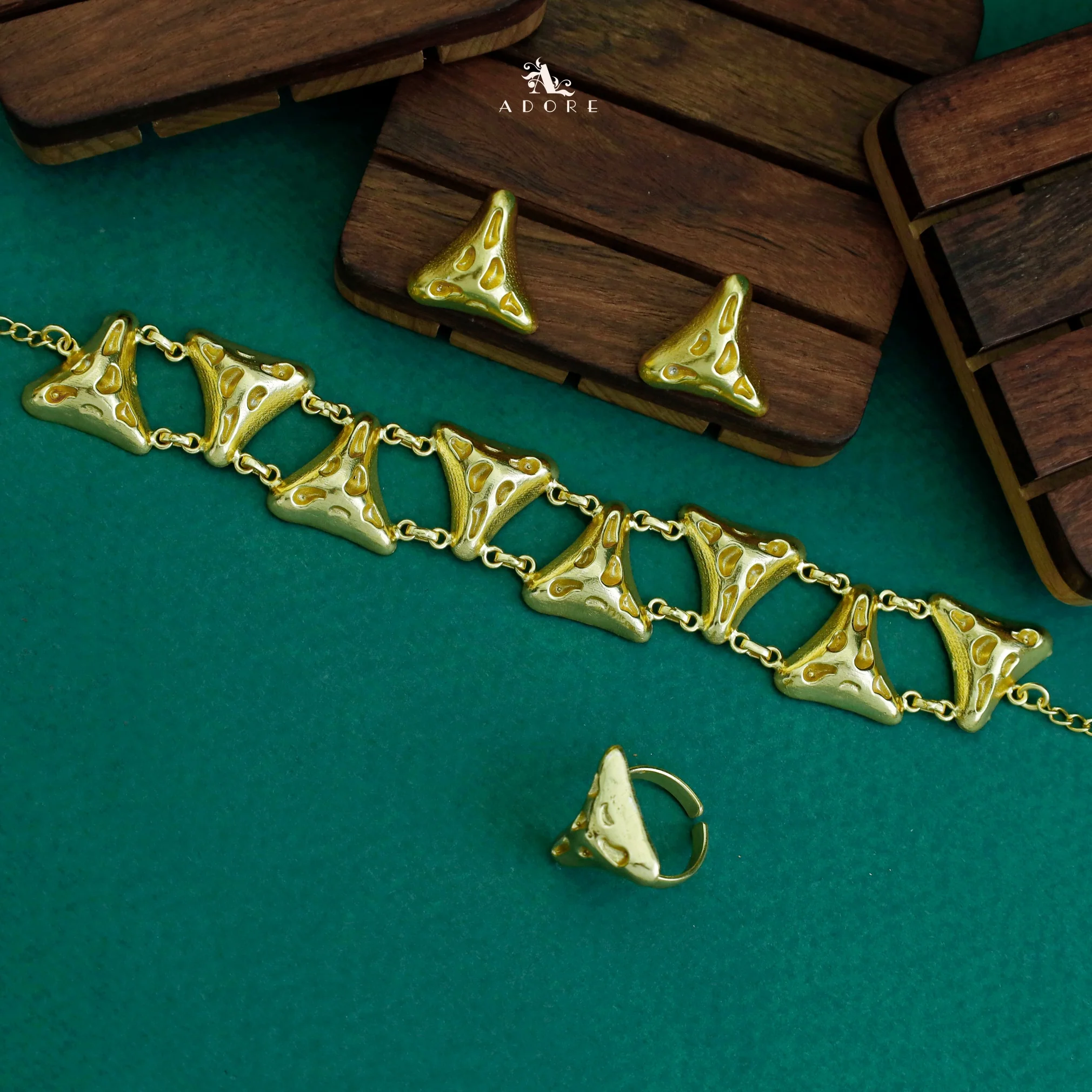 Golden Textured Triangle Combo - Image 2