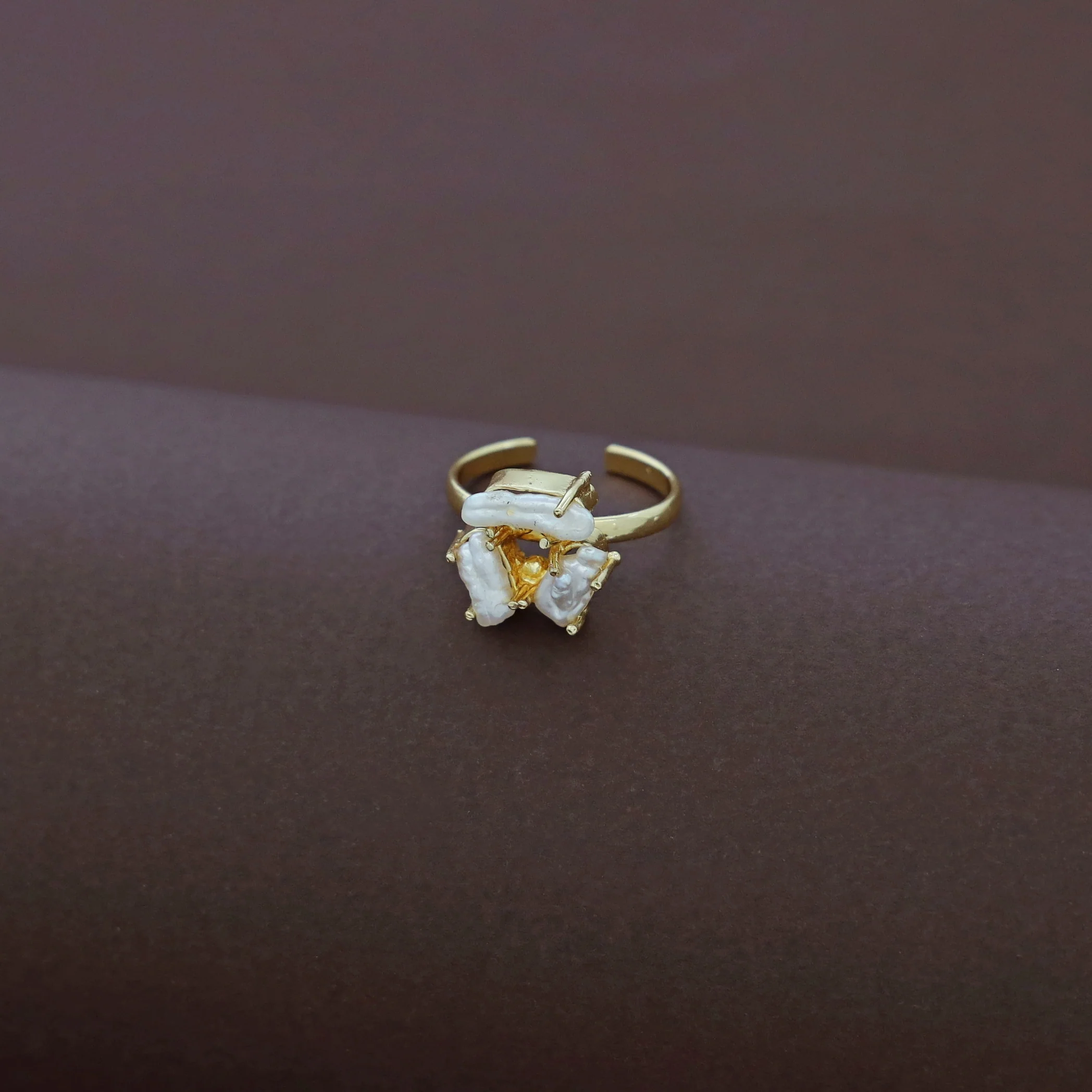 Golden Tri Real Baroque Ring - Image 3