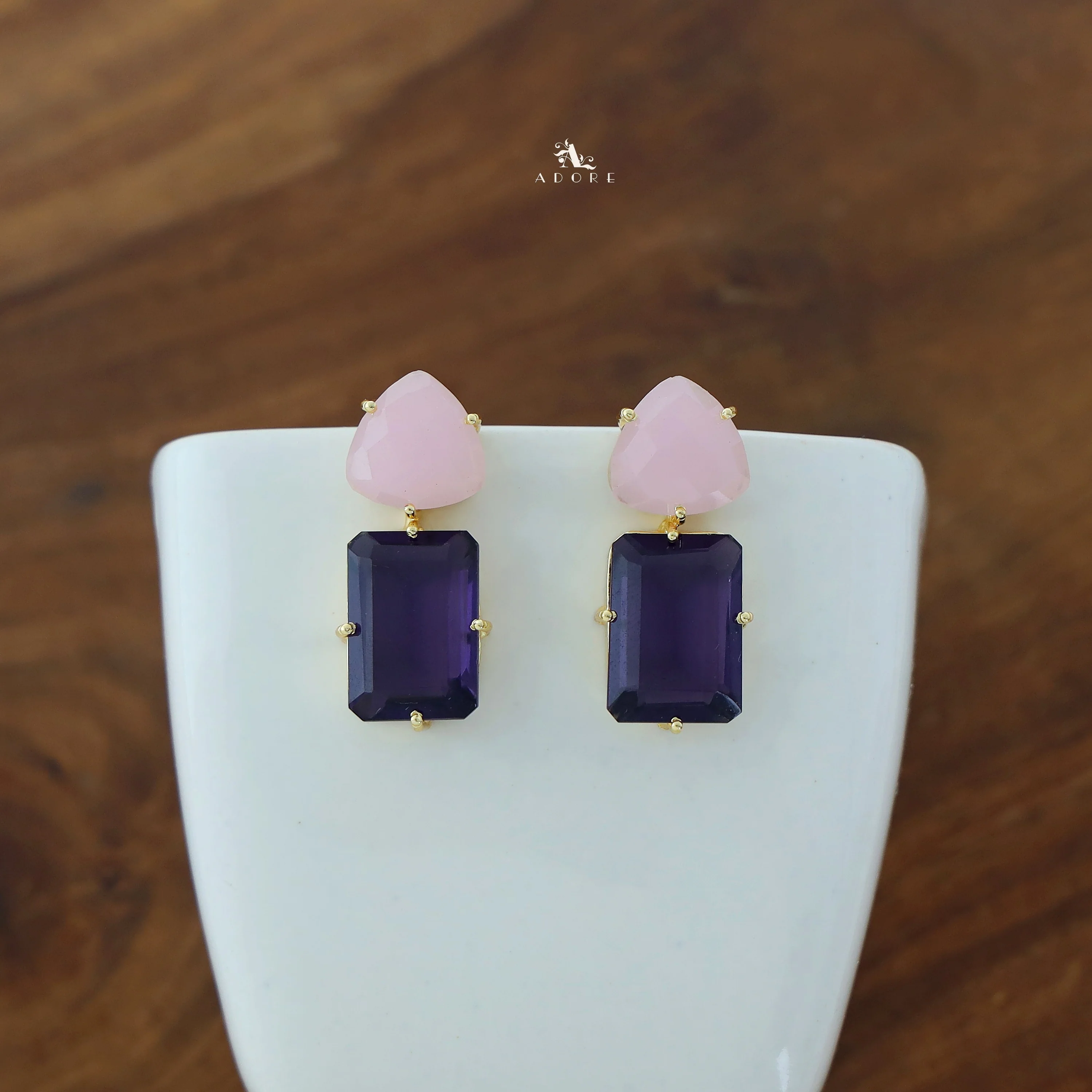 Golden Triangle And Rectangle Glossy Claw Earring - Image 18