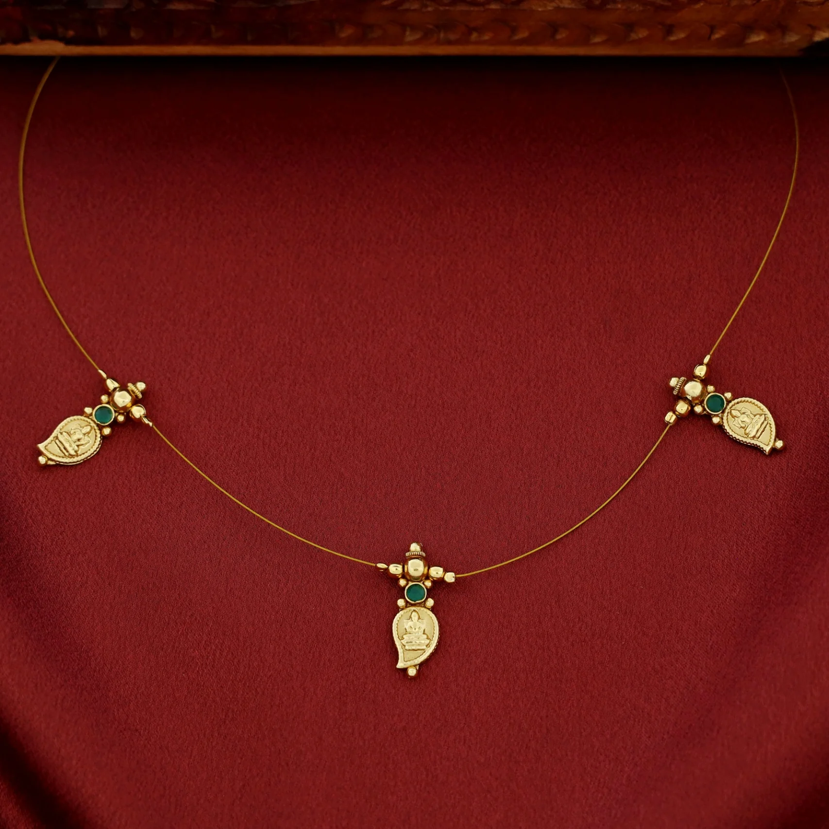 Haasinidevi Tri Mango Kaashi String Neckpiece - Image 6