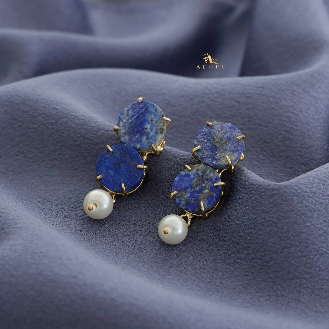 Halle Dual Raw Stone Claw Pearl Earring - Image 12