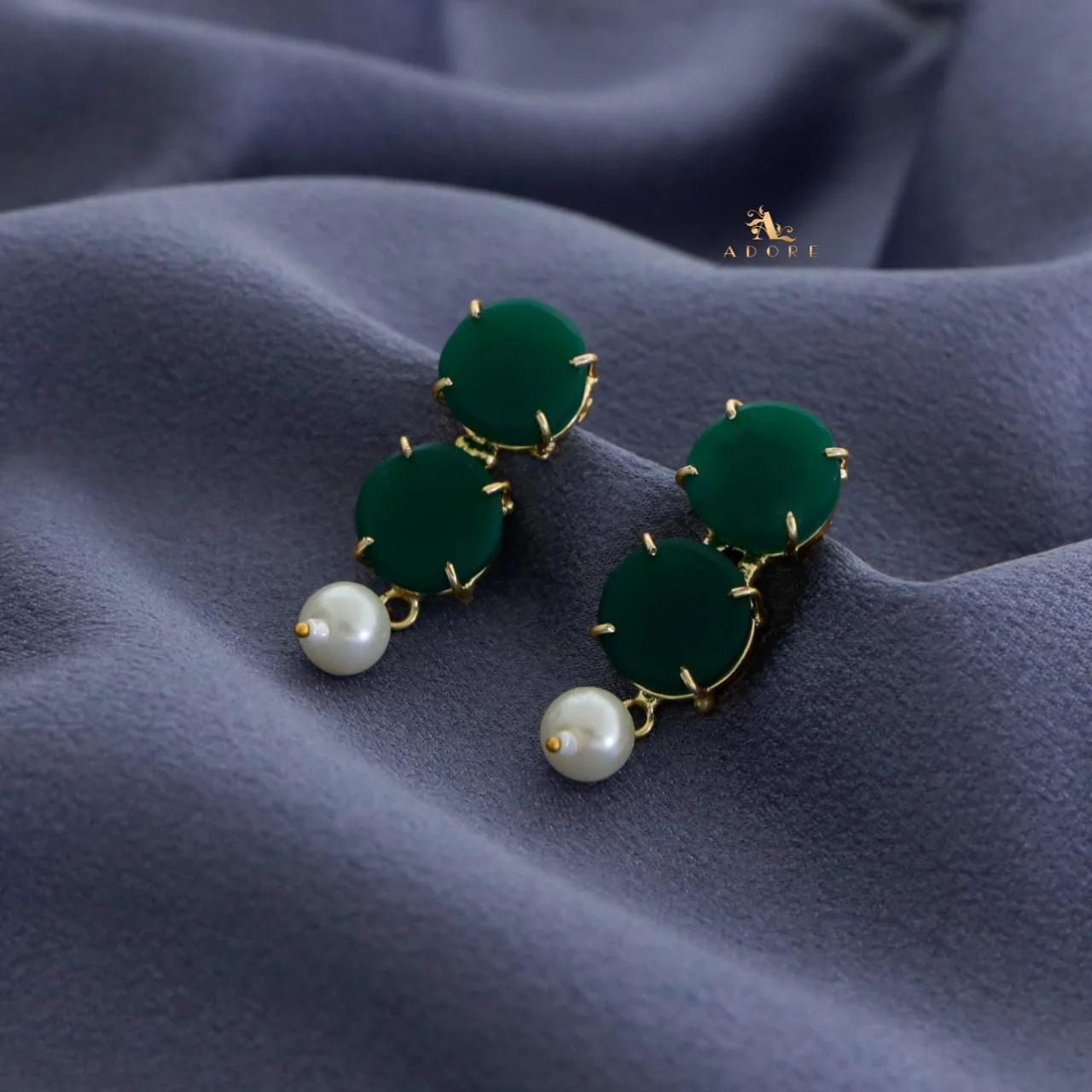 Halle Dual Raw Stone Claw Pearl Earring - Image 21