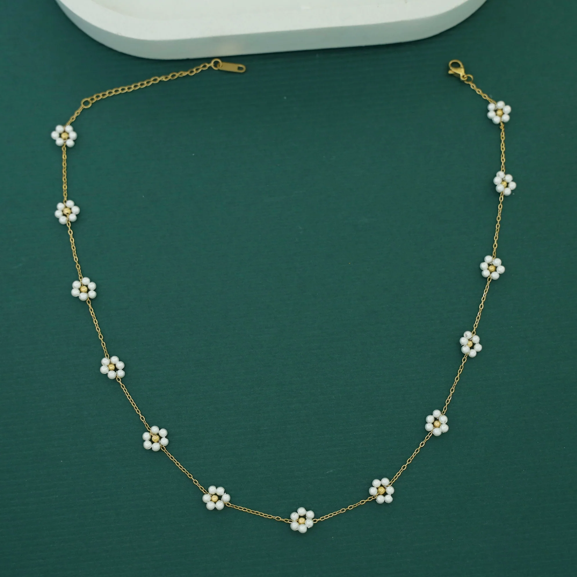 Aaritra Pearl Flower Neckpiece - Image 2