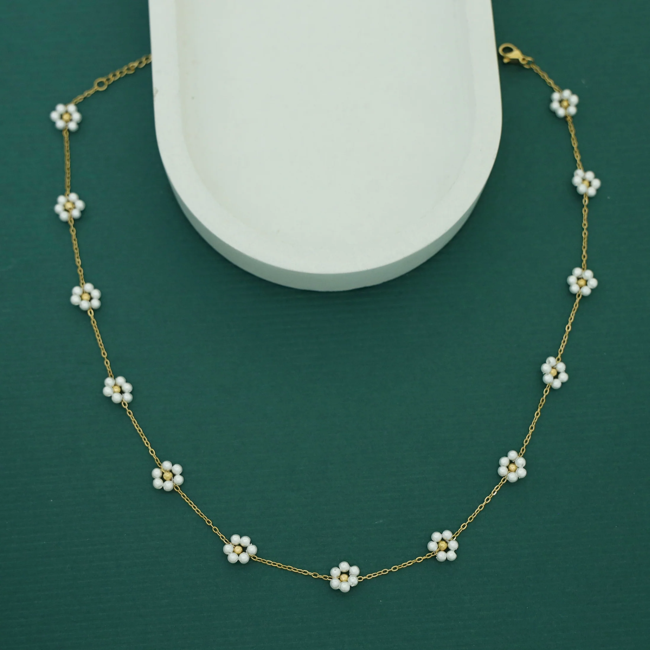 Aaritra Pearl Flower Neckpiece - Image 3