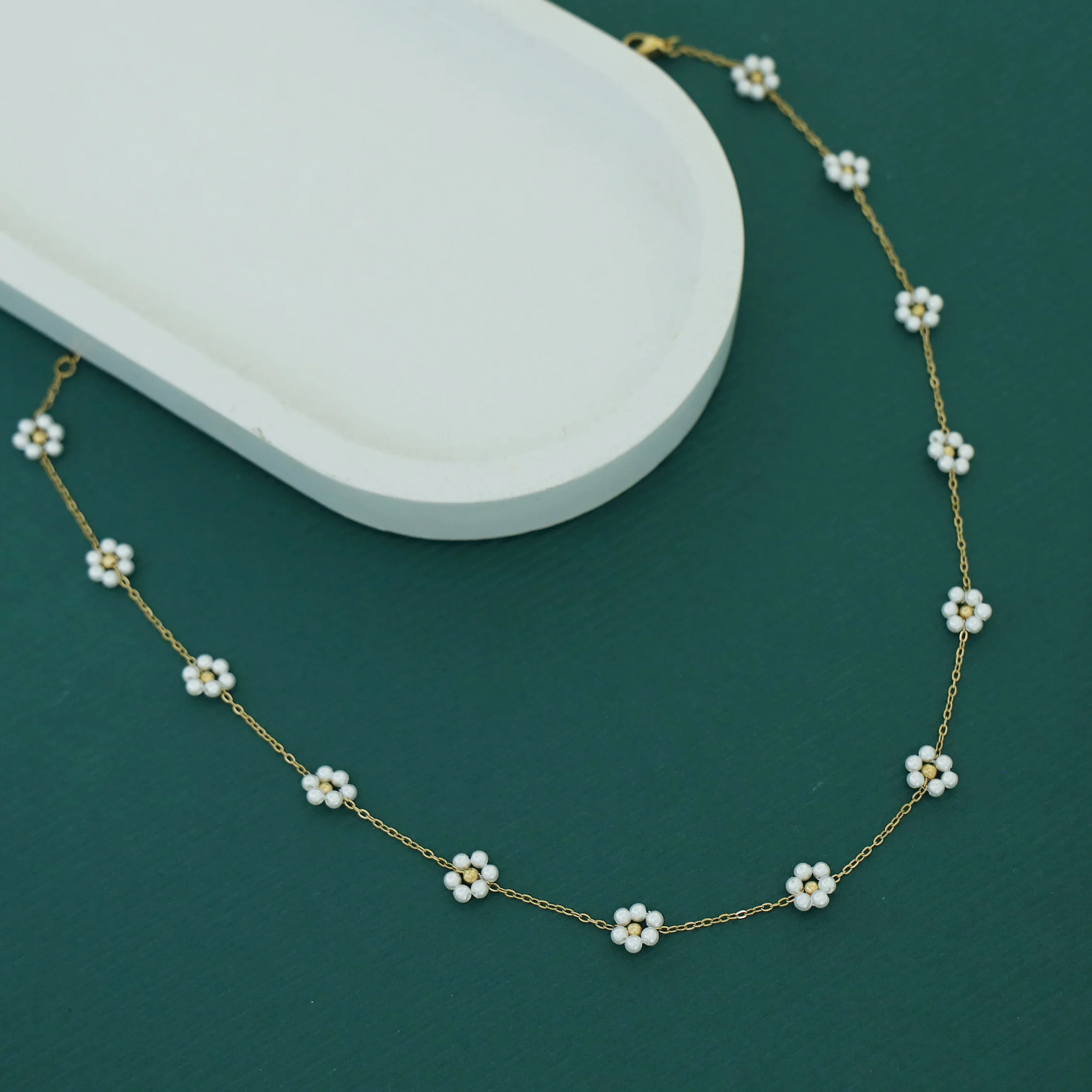 Aaritra Pearl Flower Neckpiece - Image 4