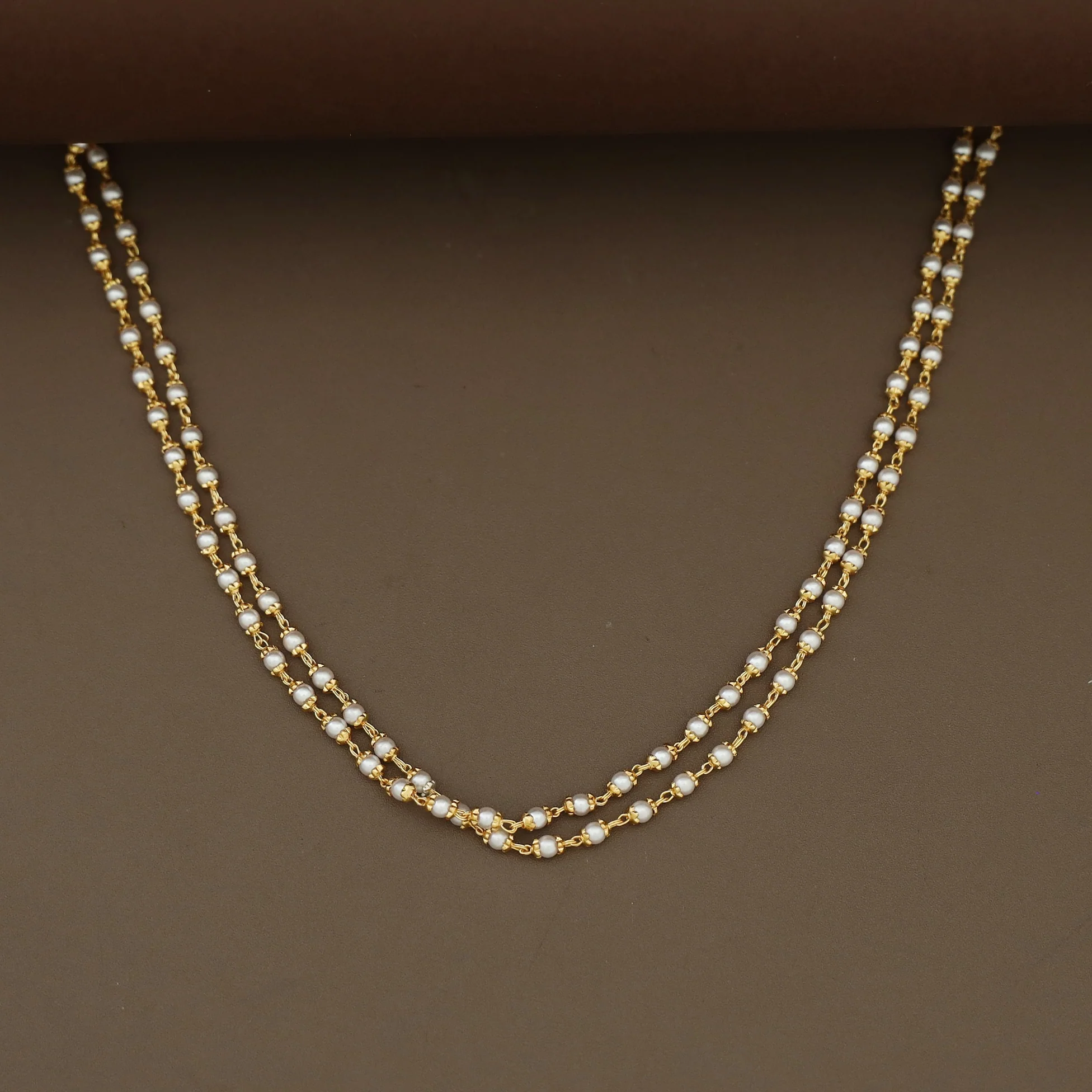 Harnika 2 Layer Pearl Beaded Neckpiece - Image 3