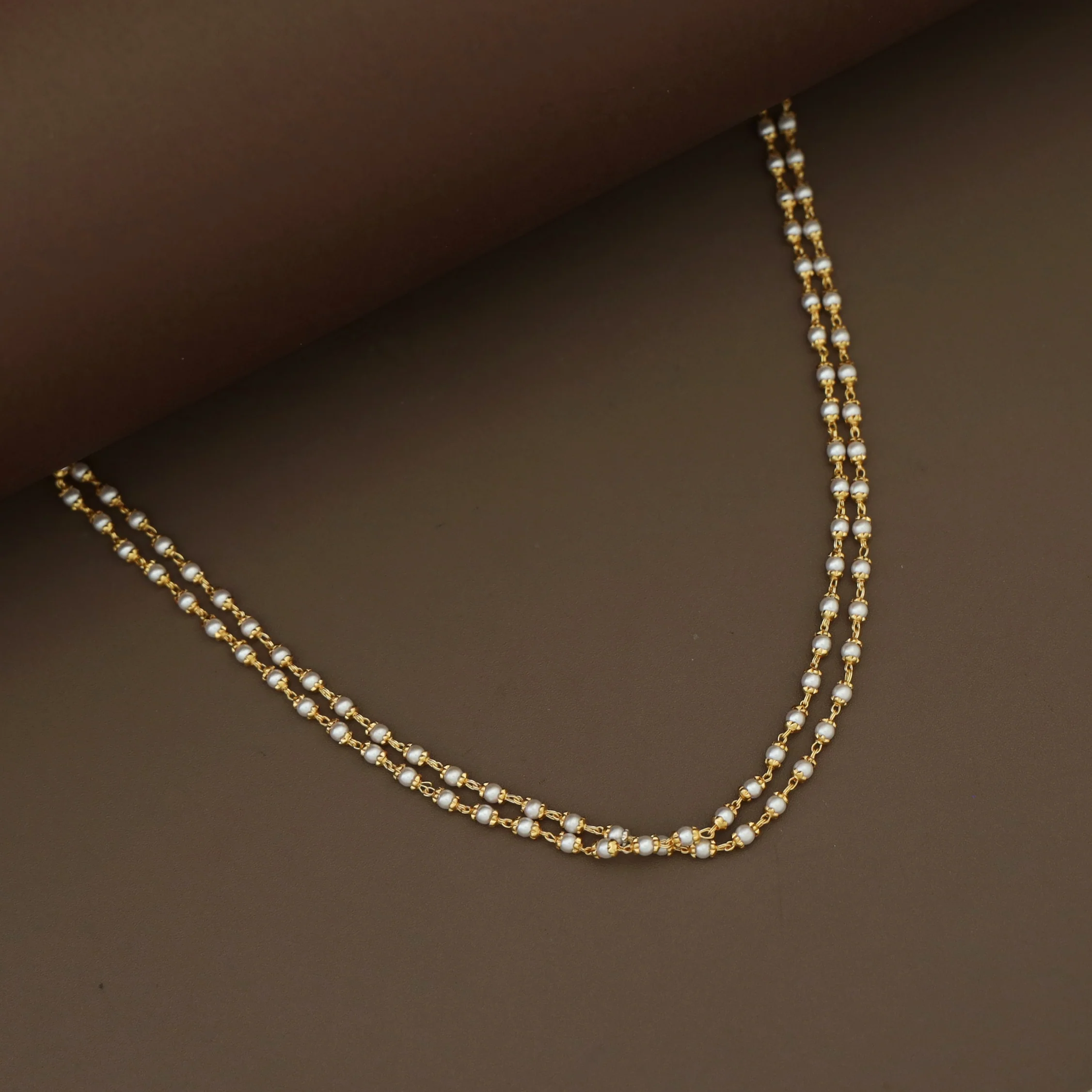 Harnika 2 Layer Pearl Beaded Neckpiece - Image 4