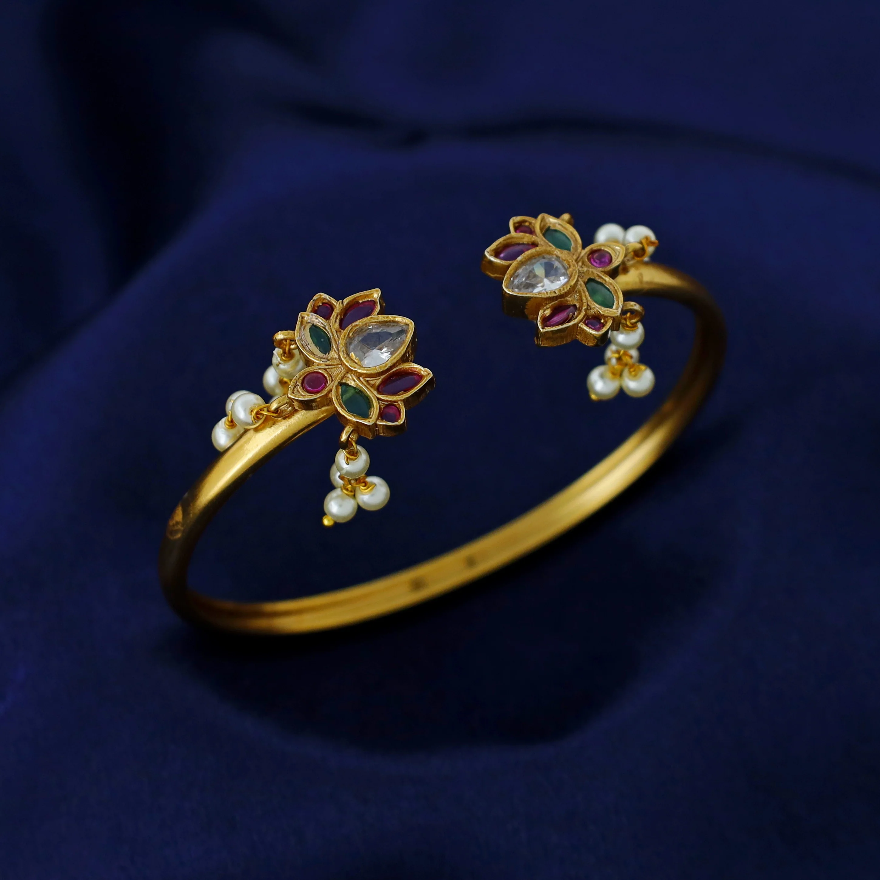 Hashini Flower Pearl Bangle - Image 6