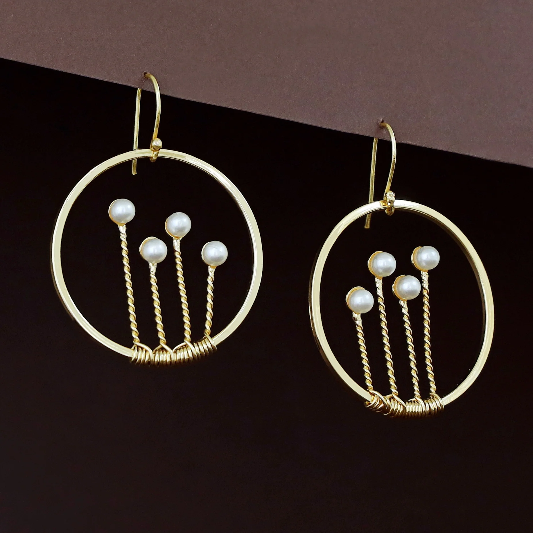 Haven Golden Circle Wire Pearl Drop - Image 3