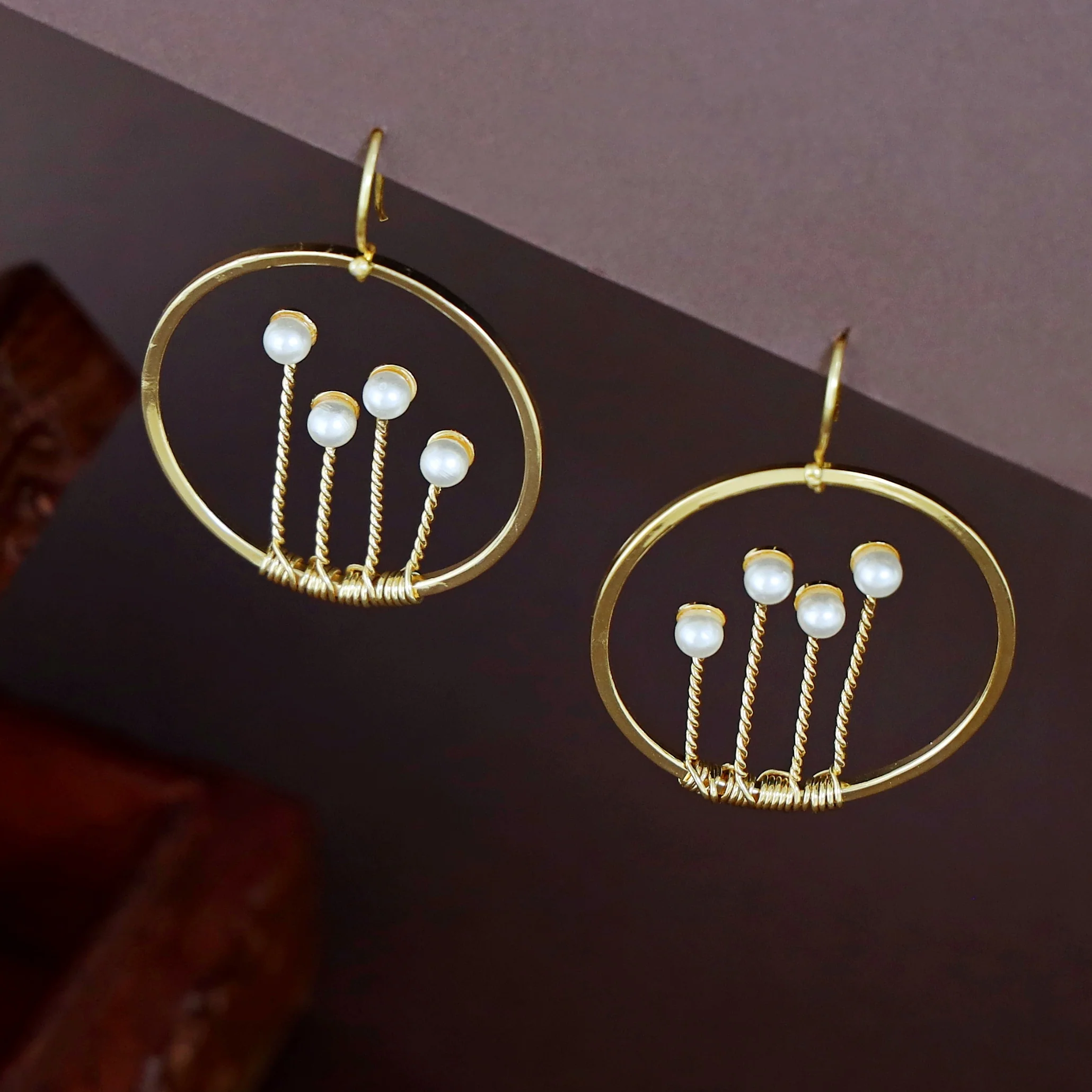 Haven Golden Circle Wire Pearl Drop - Image 4