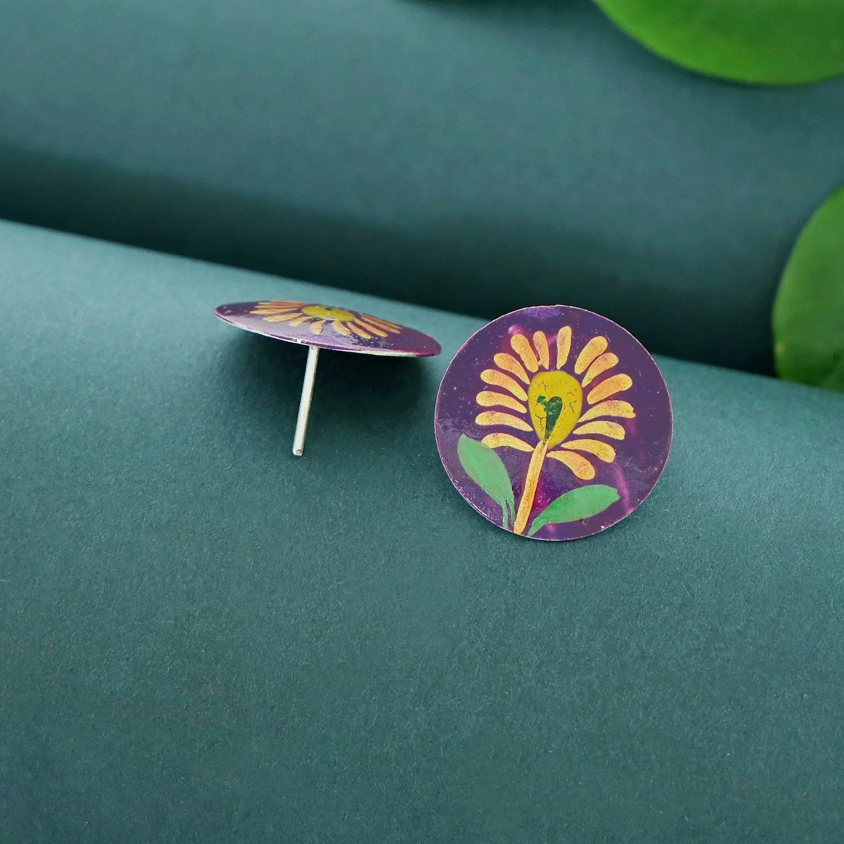 Hayana Circle Hand Painted Earring - Image 4