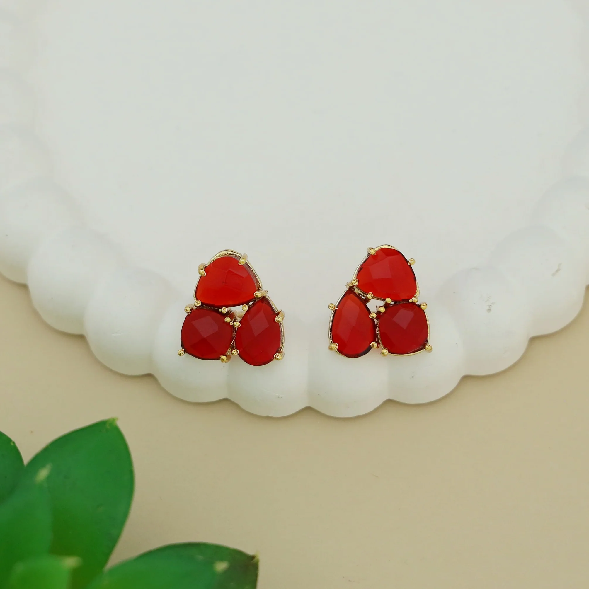 Haze Claw Tri Glossy Stone Stud - Image 2