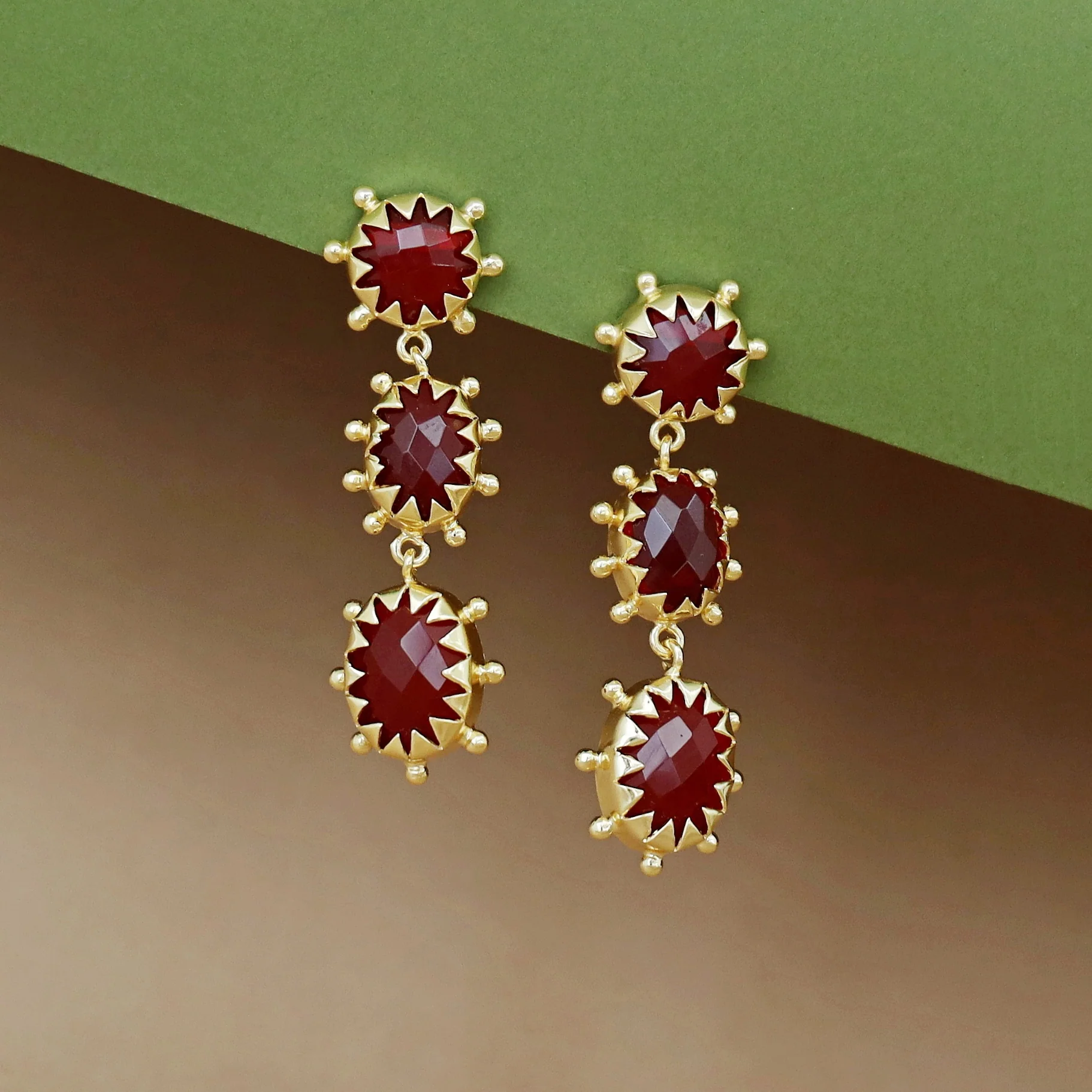 Heer Triple Glossy Earring - Image 2