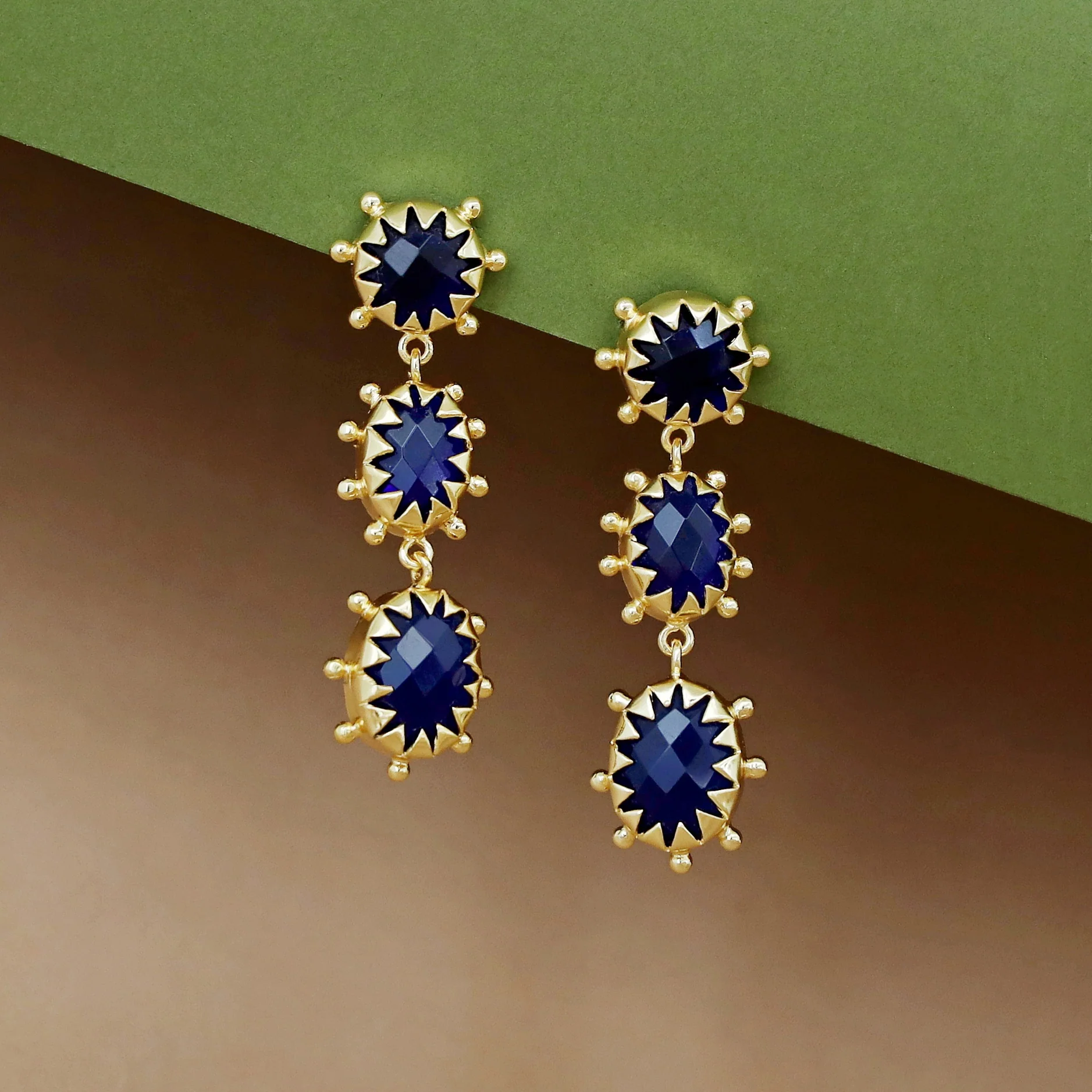 Heer Triple Glossy Earring - Image 4