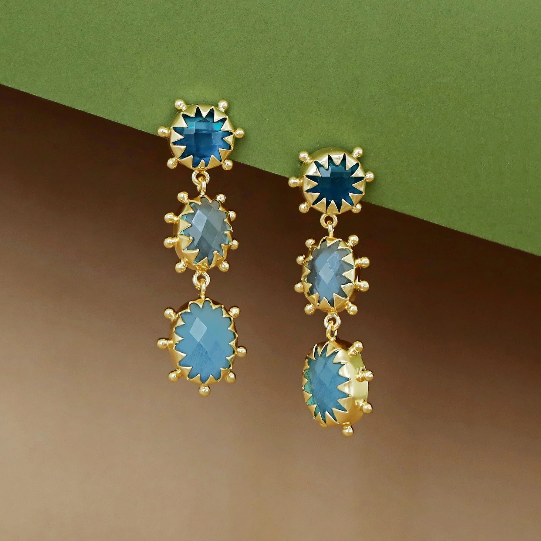 Heer Triple Glossy Earring - Image 5