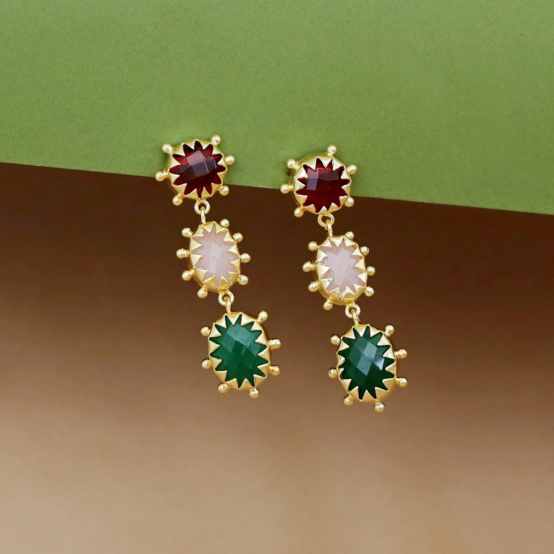 Heer Triple Glossy Earring - Image 7