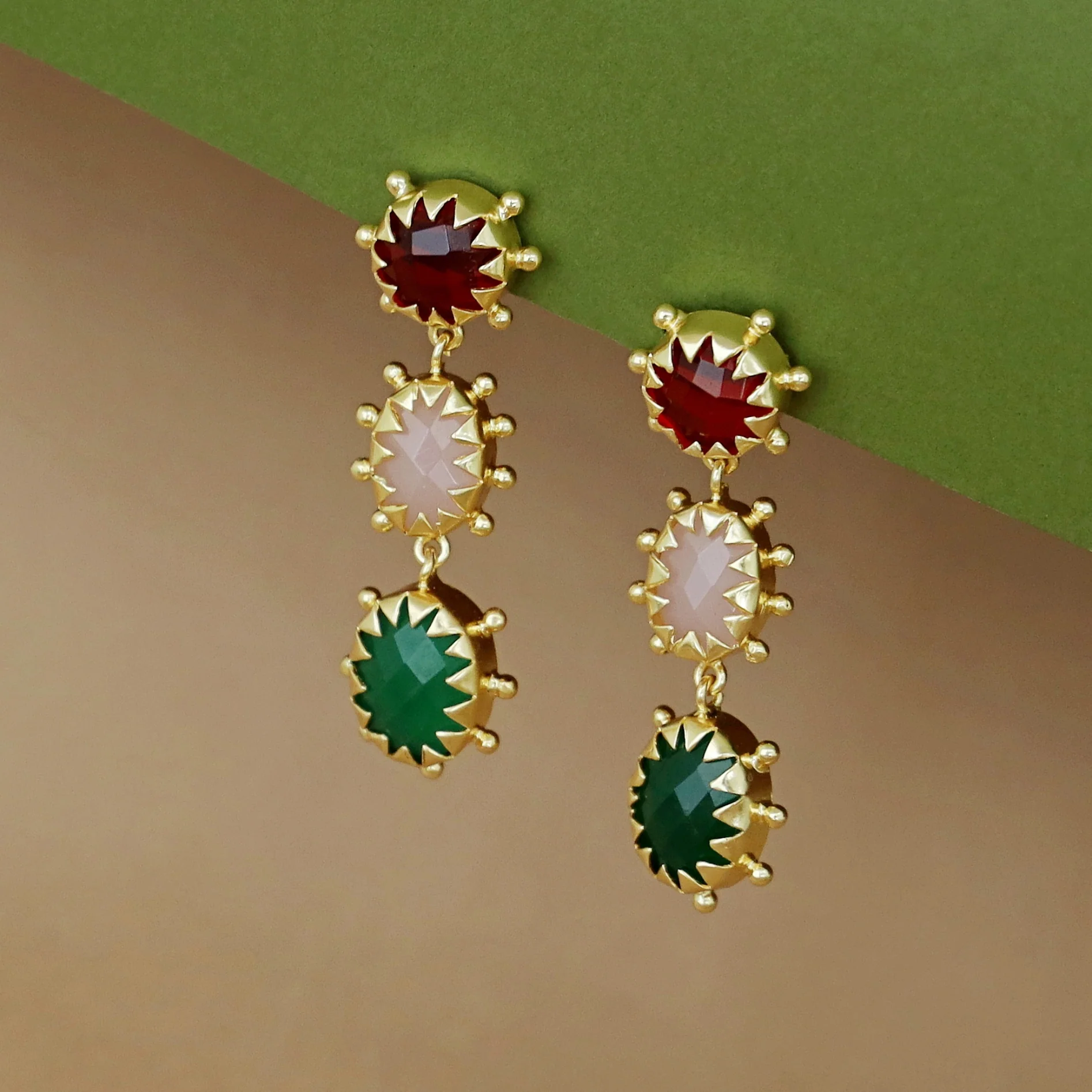 Heer Triple Glossy Earring - Image 9