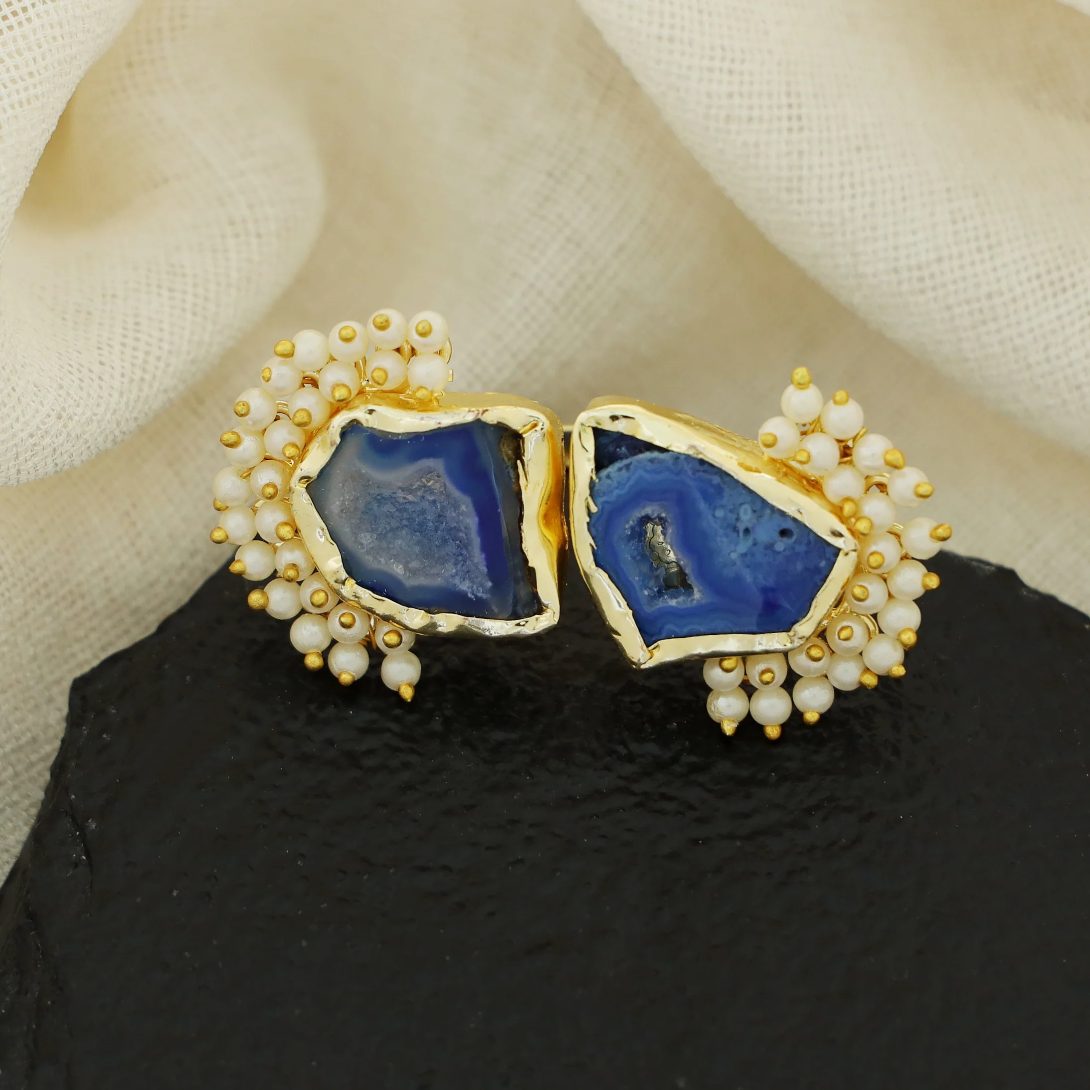 Heidi Agate Cluster Pearl Ring - Image 10