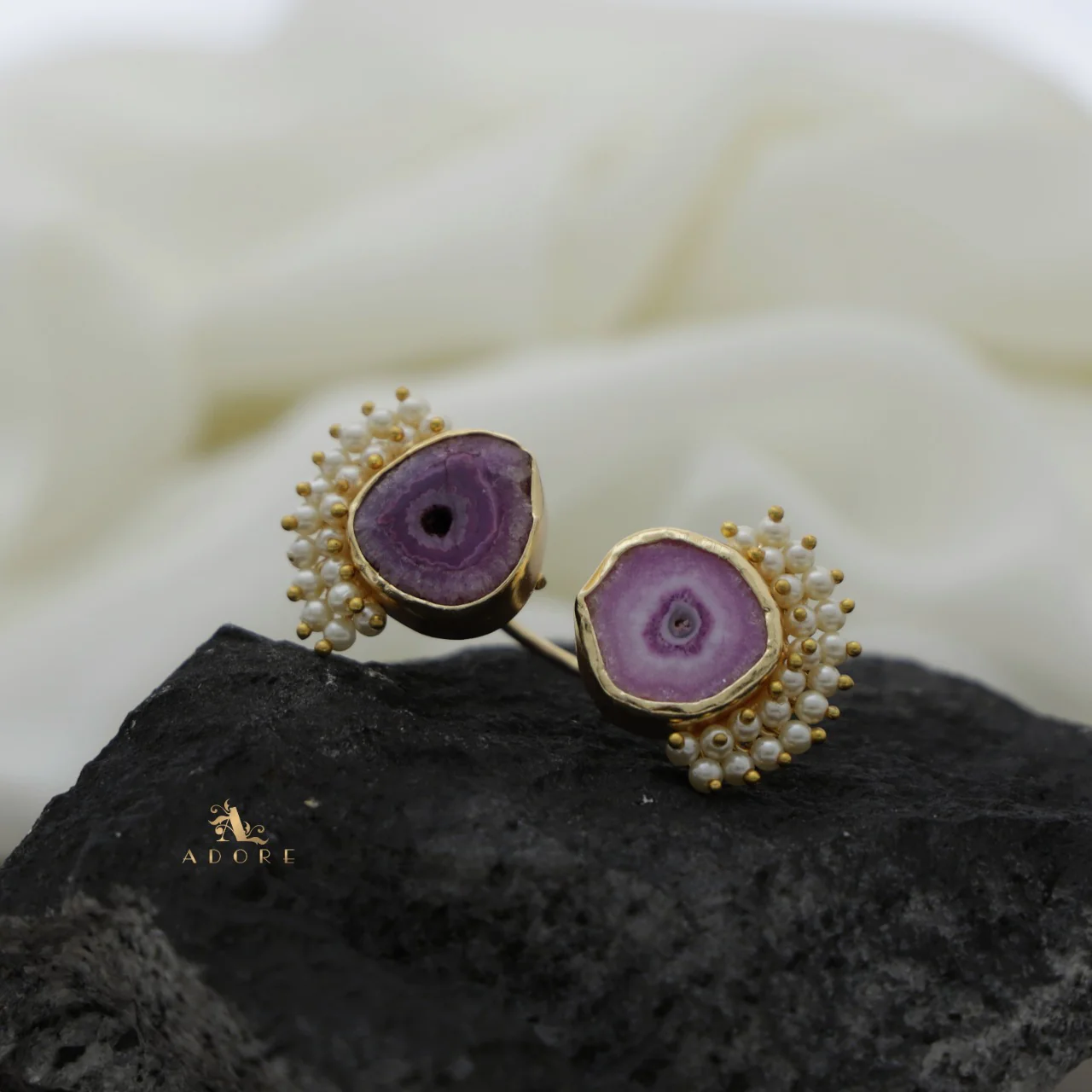 Heidi Agate Cluster Pearl Ring - Image 7