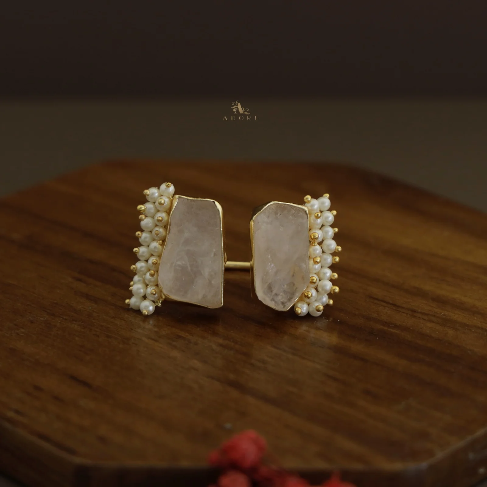 Heidi Raw Stone Cluster Pearl Ring - Image 10