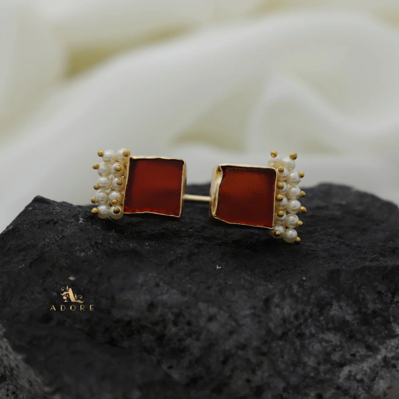 Heidi Raw Stone Cluster Pearl Ring - Image 2
