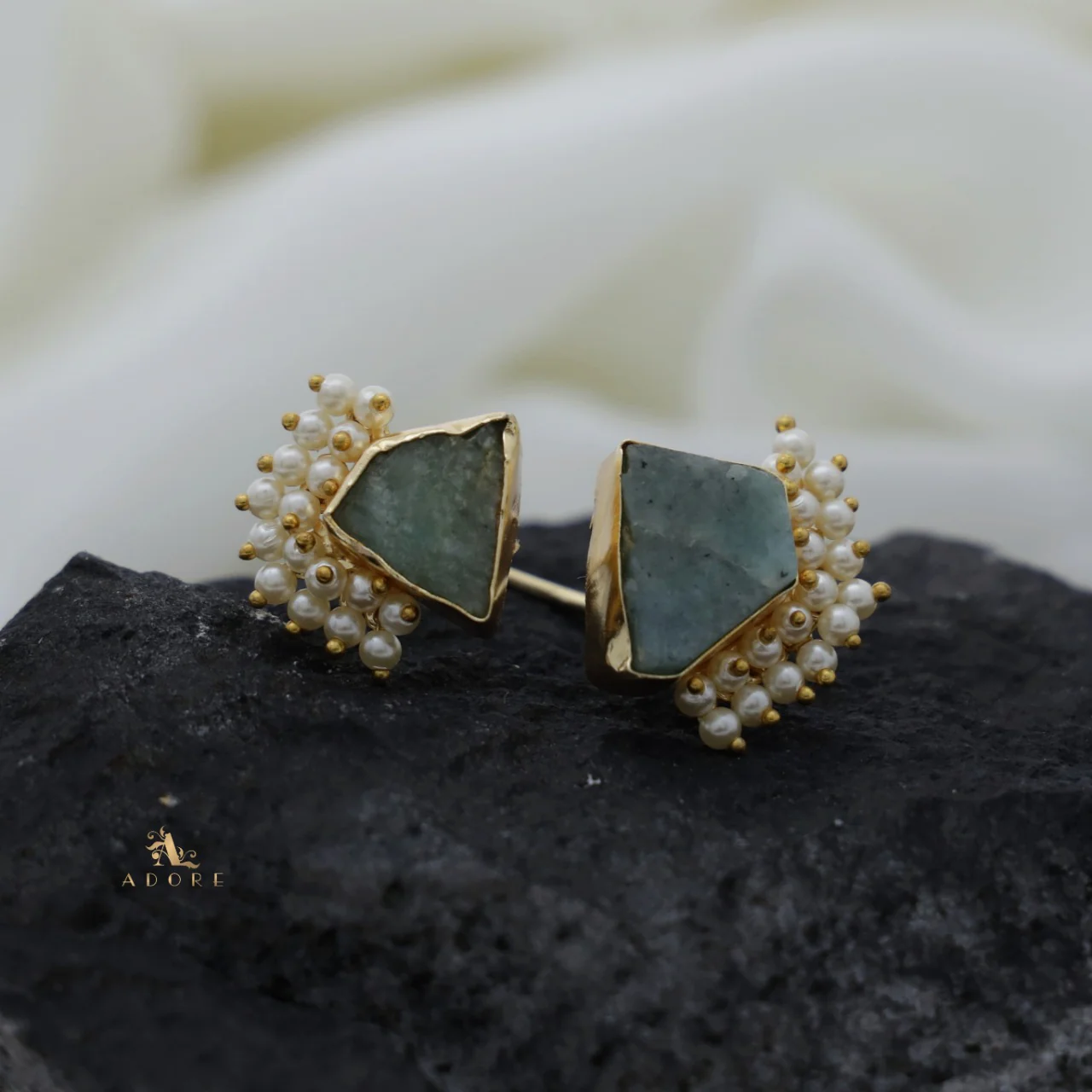 Heidi Raw Stone Cluster Pearl Ring - Image 6