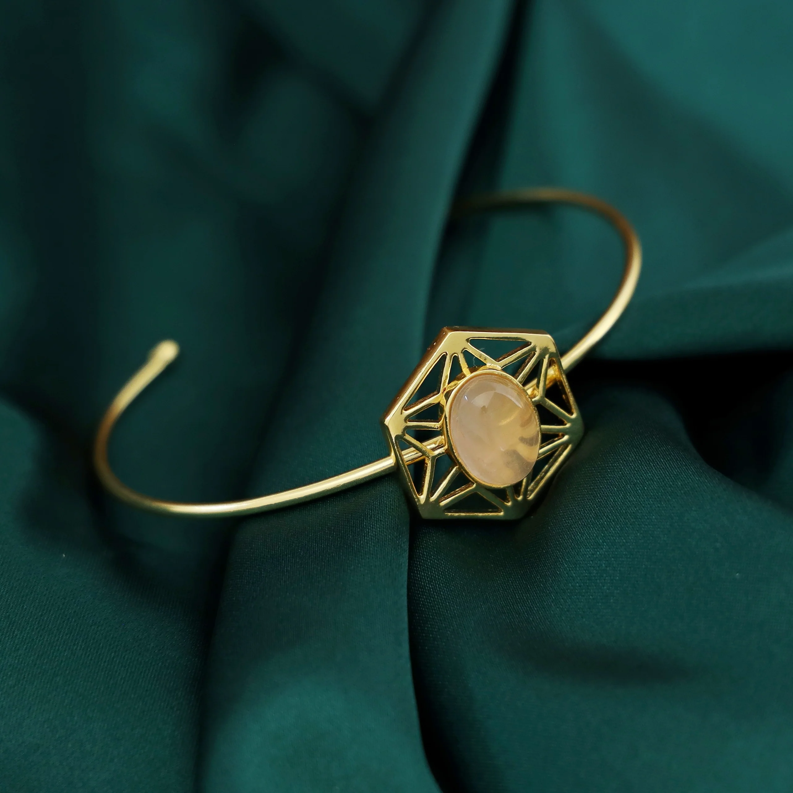 Helen Hexagon Oval Natural Stone Bracelet - Image 6