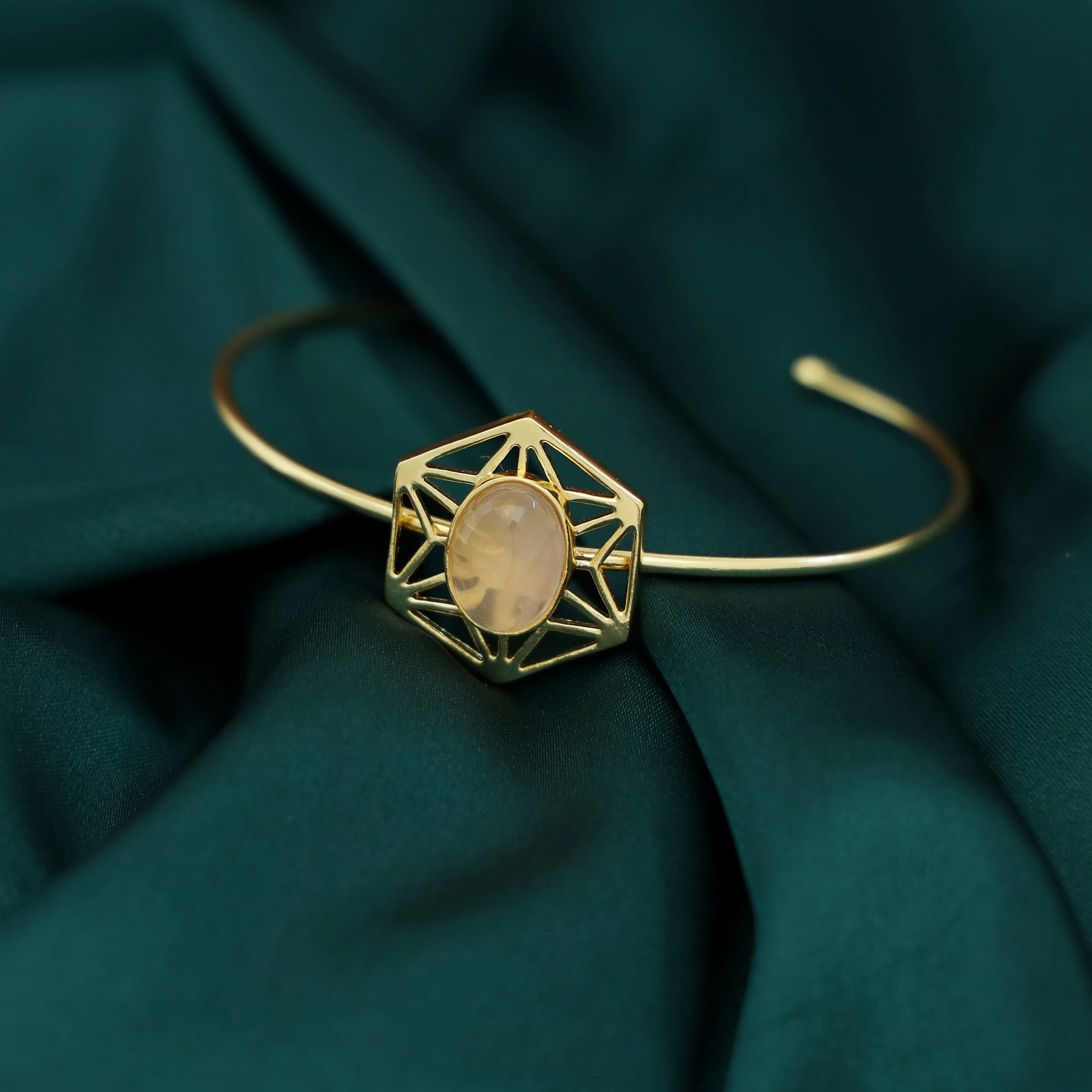 Helen Hexagon Oval Natural Stone Bracelet - Image 7