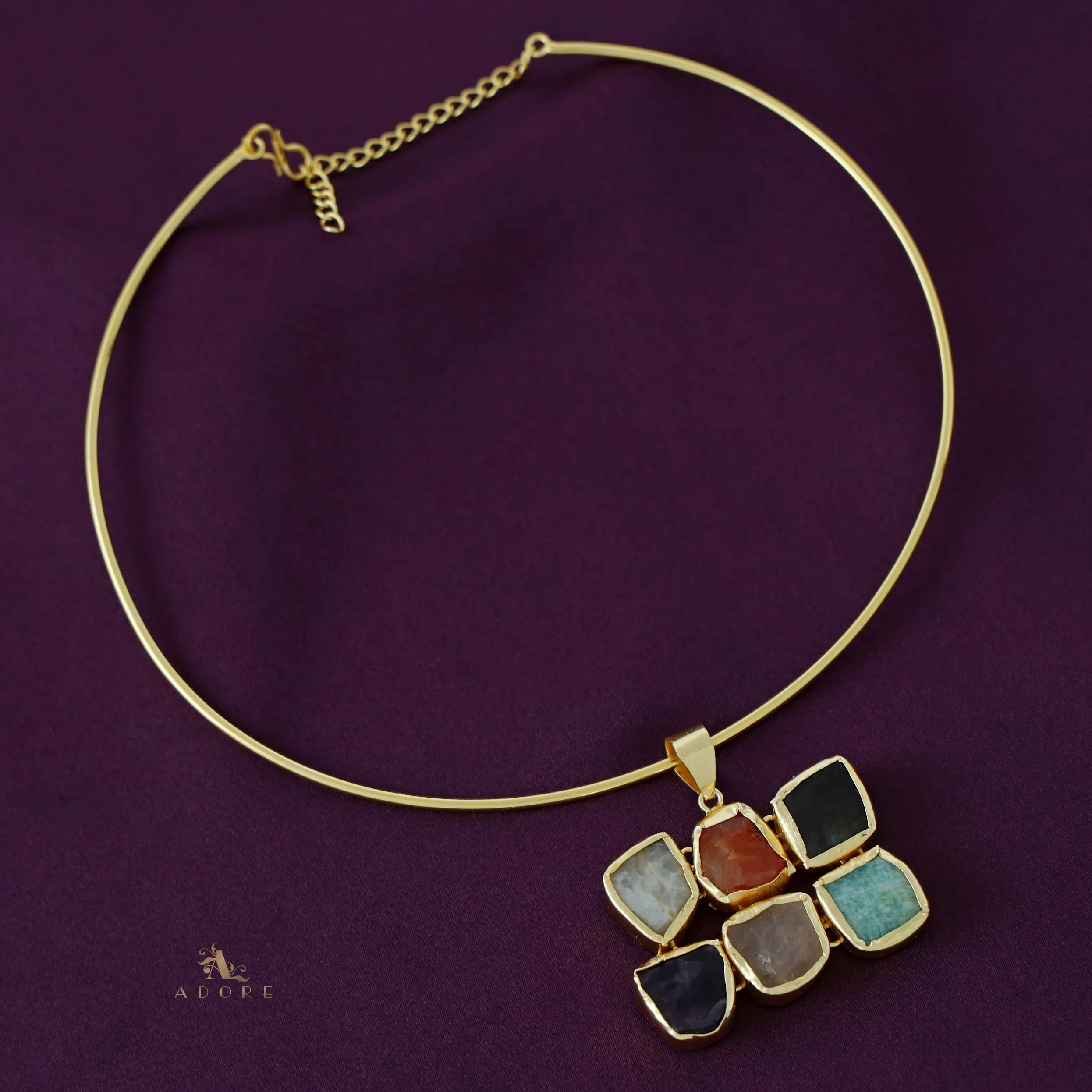 Helia Six Raw Stone Neck Cuff - Image 3
