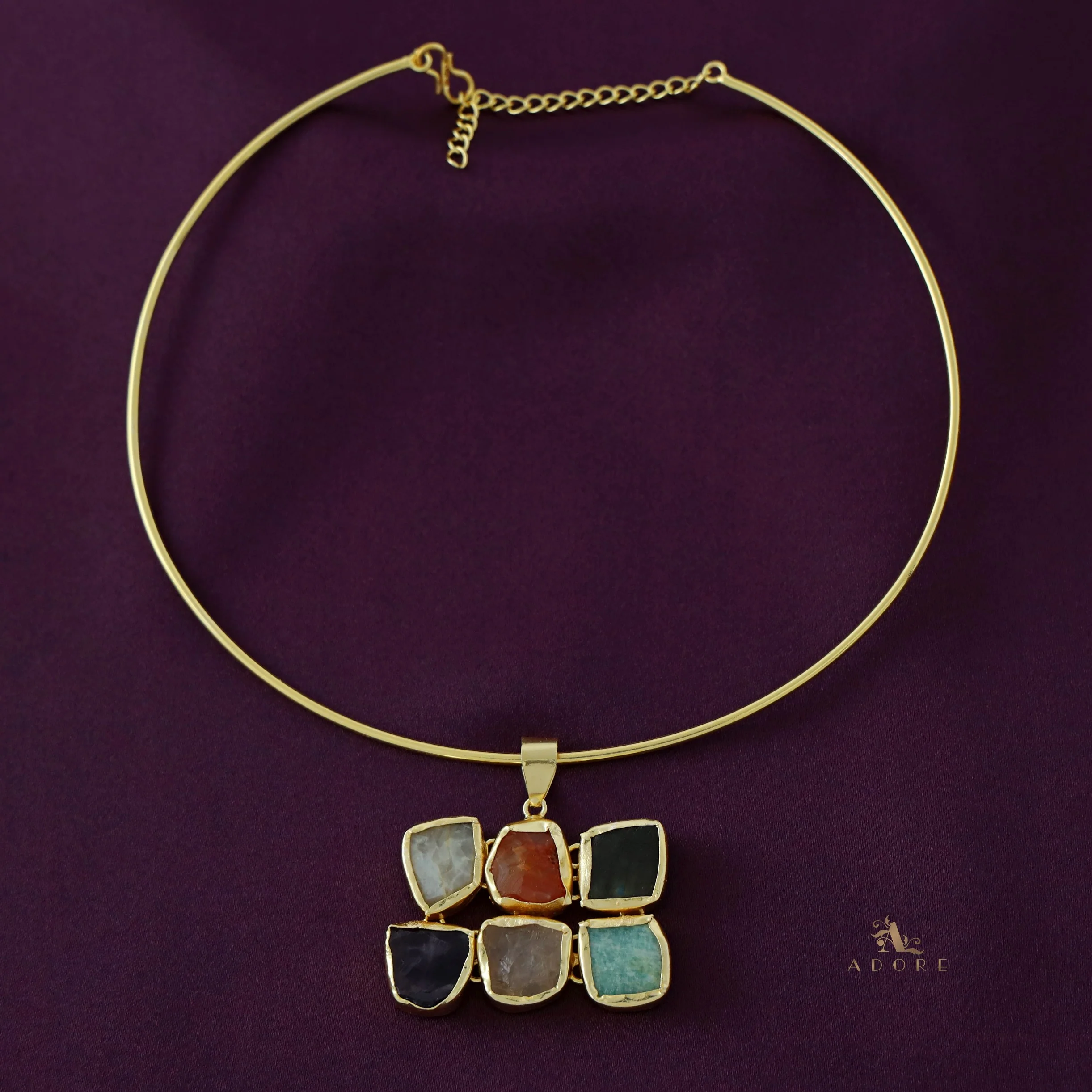 Helia Six Raw Stone Neck Cuff - Image 4