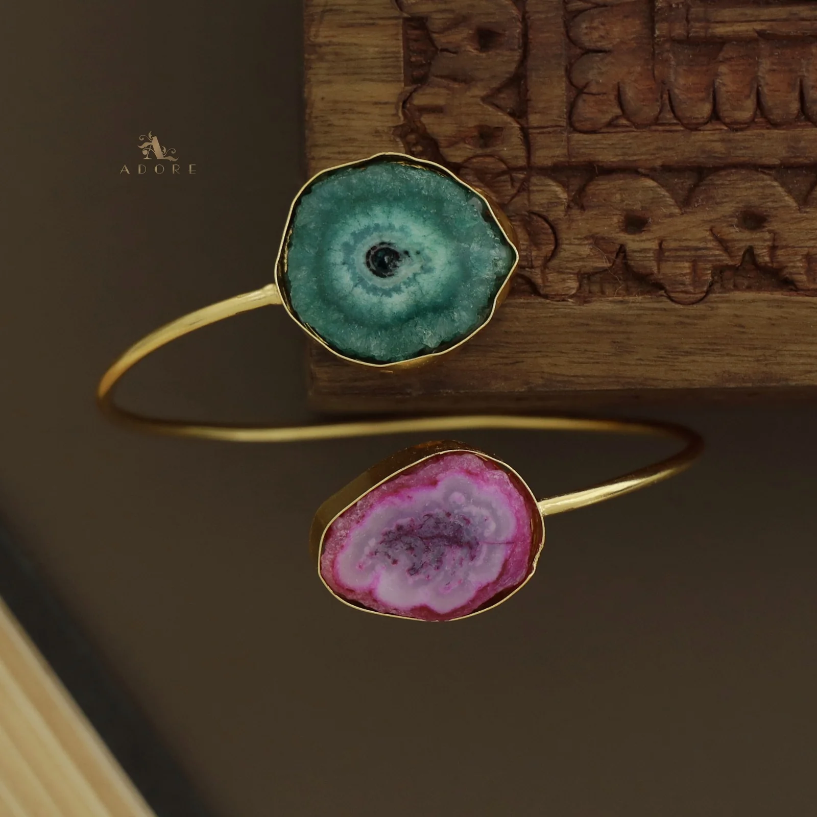Hem Dual Solar Agate Bangle - Image 3