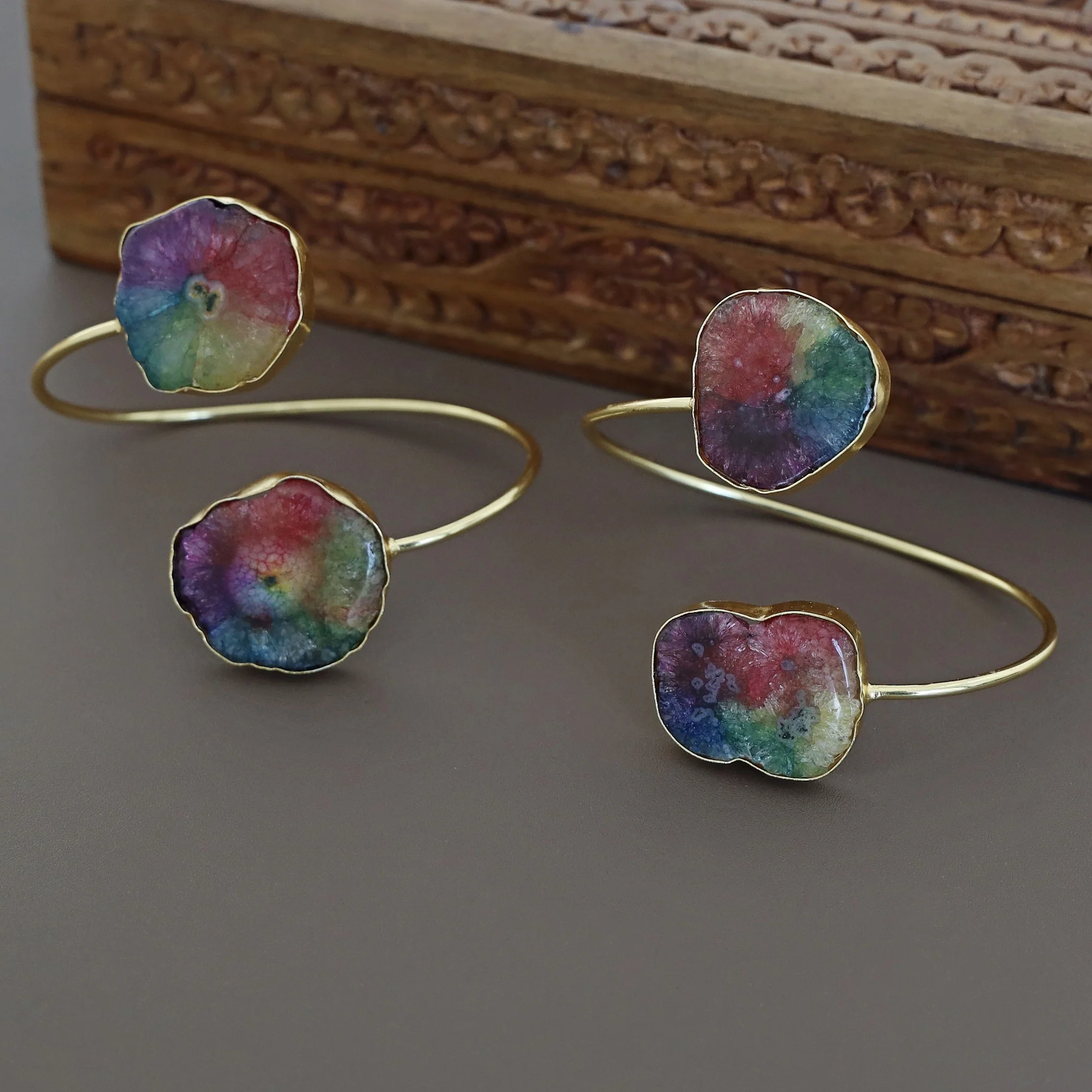 Hem Dual Solar Agate Bangle - Image 6