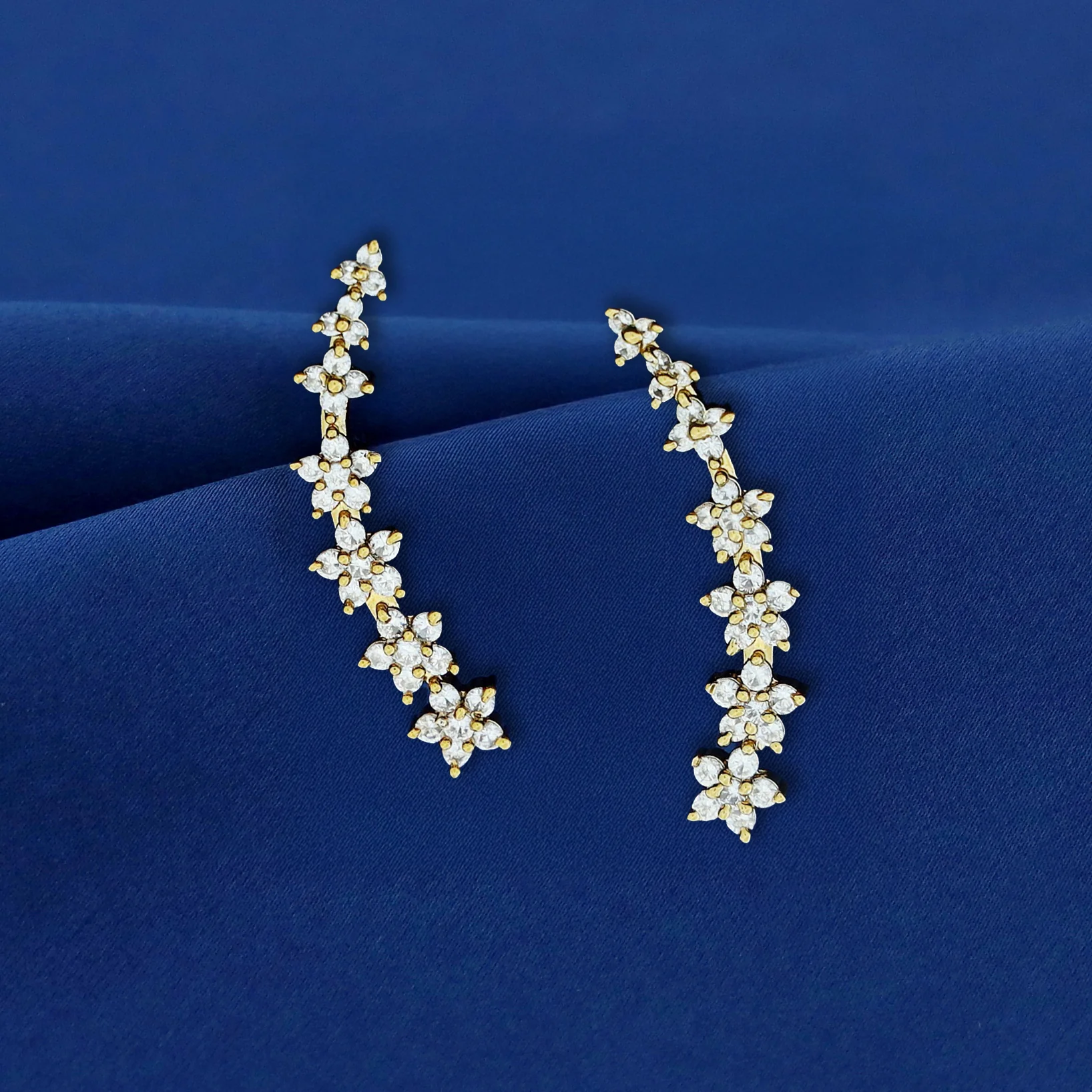 Himadri Golden Flower Ear-Cuff (Set of 2) - Image 10