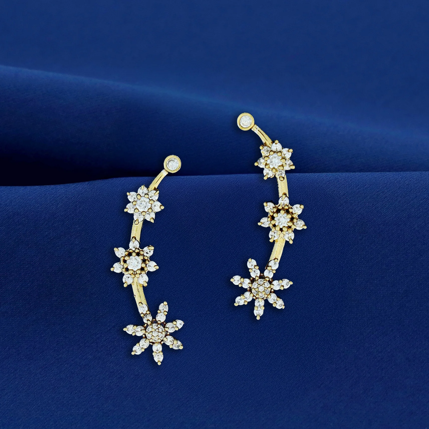 Himadri Golden Flower Ear-Cuff (Set of 2) - Image 12