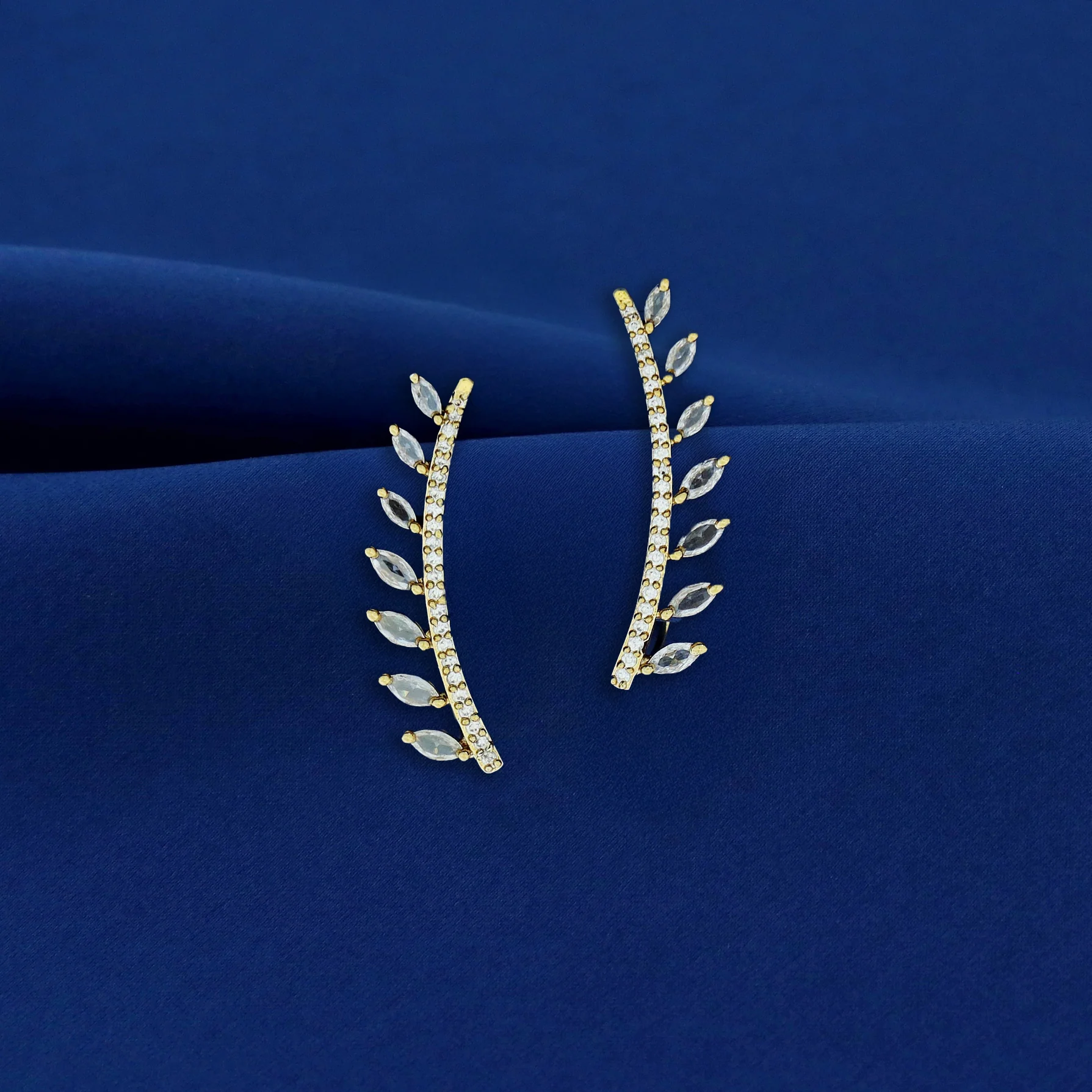 Himadri Golden Flower Ear-Cuff (Set of 2) - Image 13