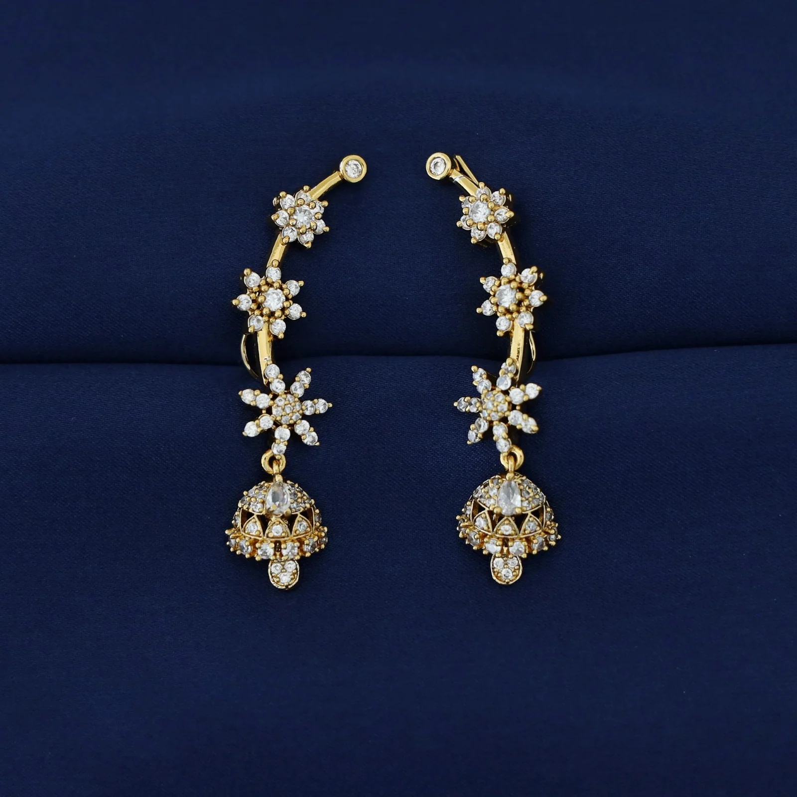 Himadri Golden Flower Ear-Cuff (Set of 2) - Image 14